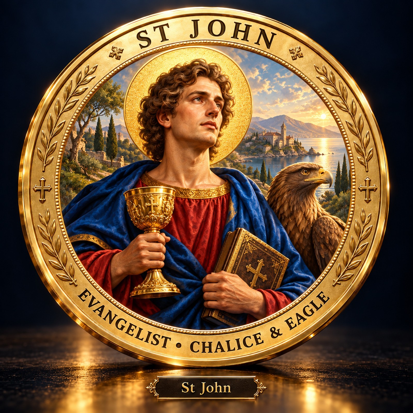 Saint John  Apostle Commemorative Coin Catholic Christian Saint Religious Gift