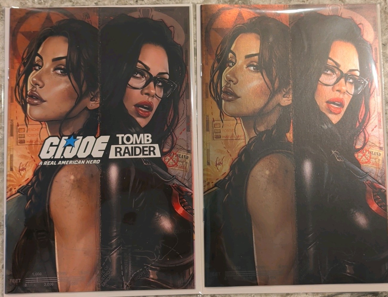  G.I. JOE x TOMB RAIDER #1 CEDRIC POULAT NYCC 2026 TRADE  AND FOIL SET 🔥 