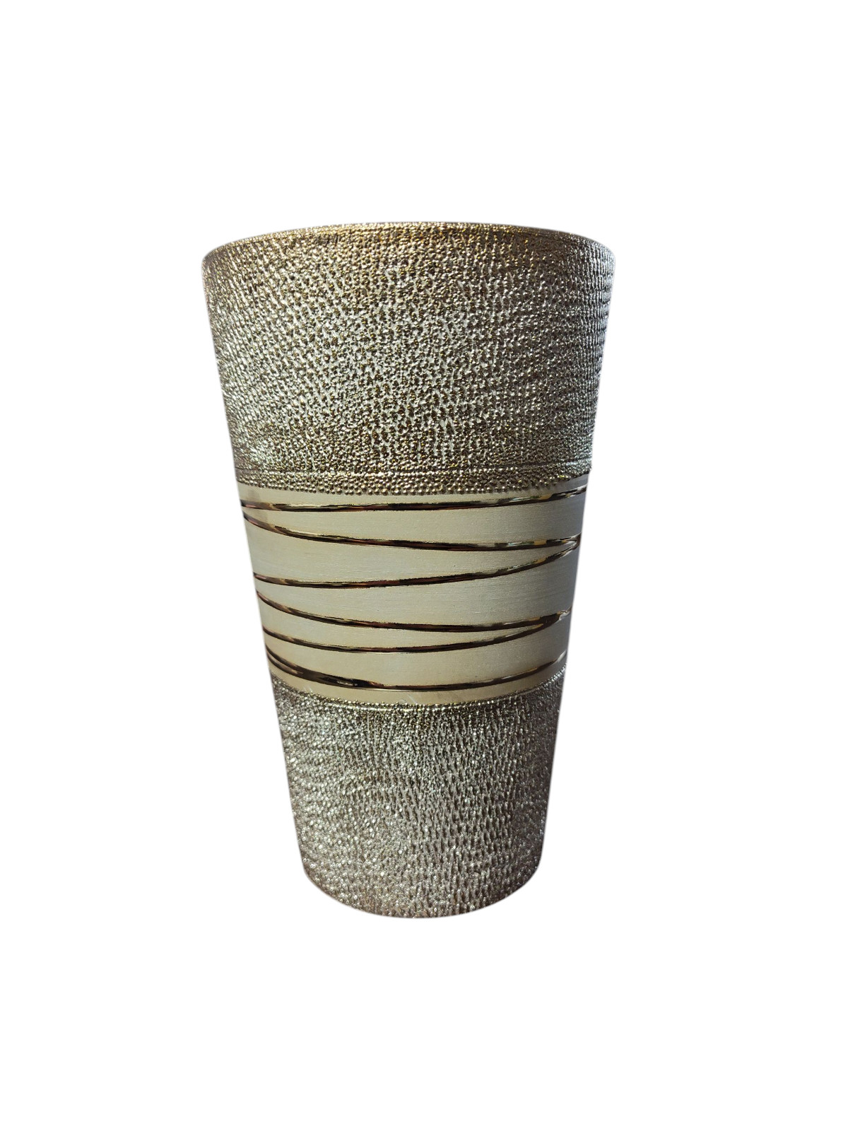 Shiny Textured Gold Floral Decor Vase 7\
