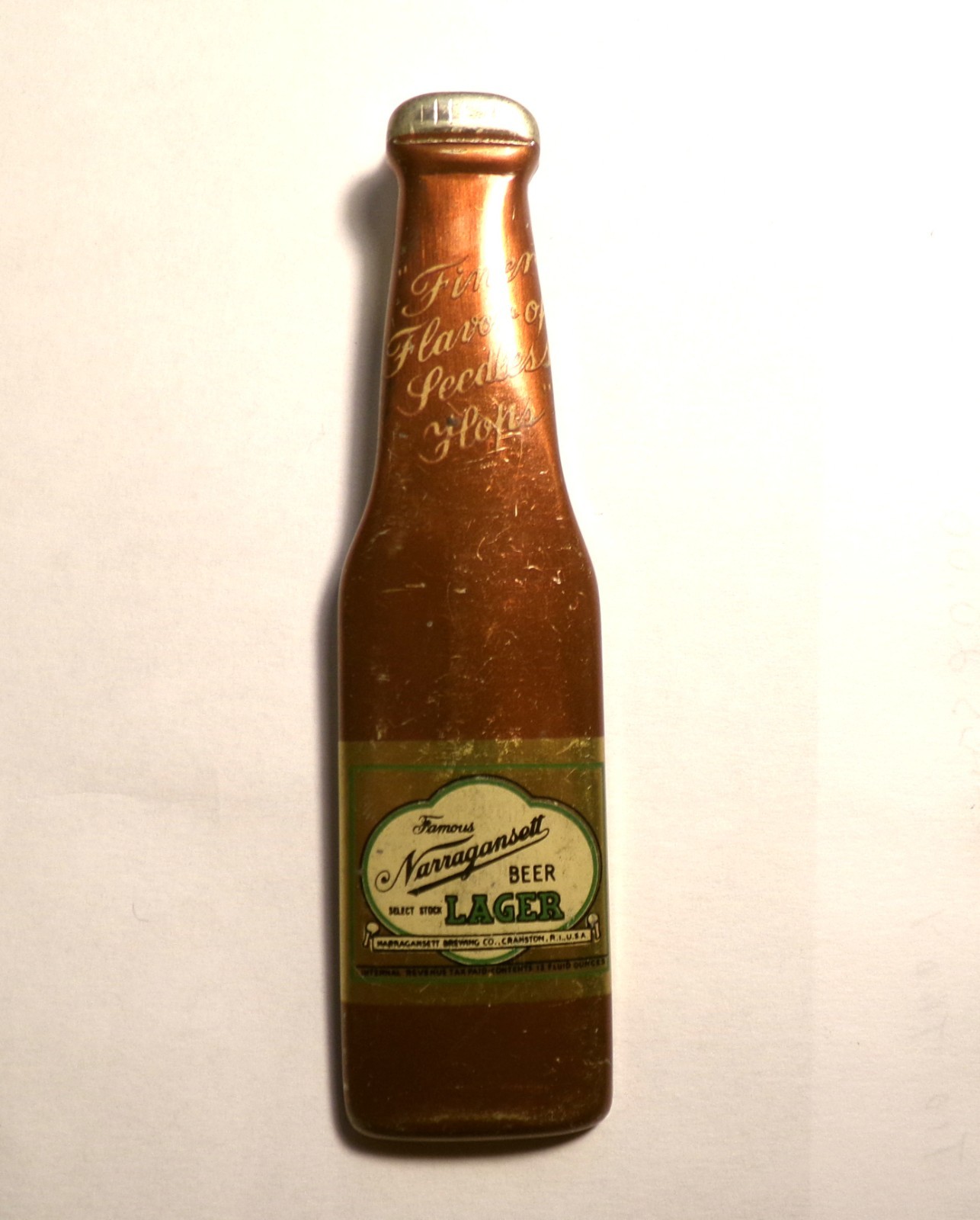 1940\'s NARRAGANSETT lager beer painted bottle OPENER RHODE ISLAND
