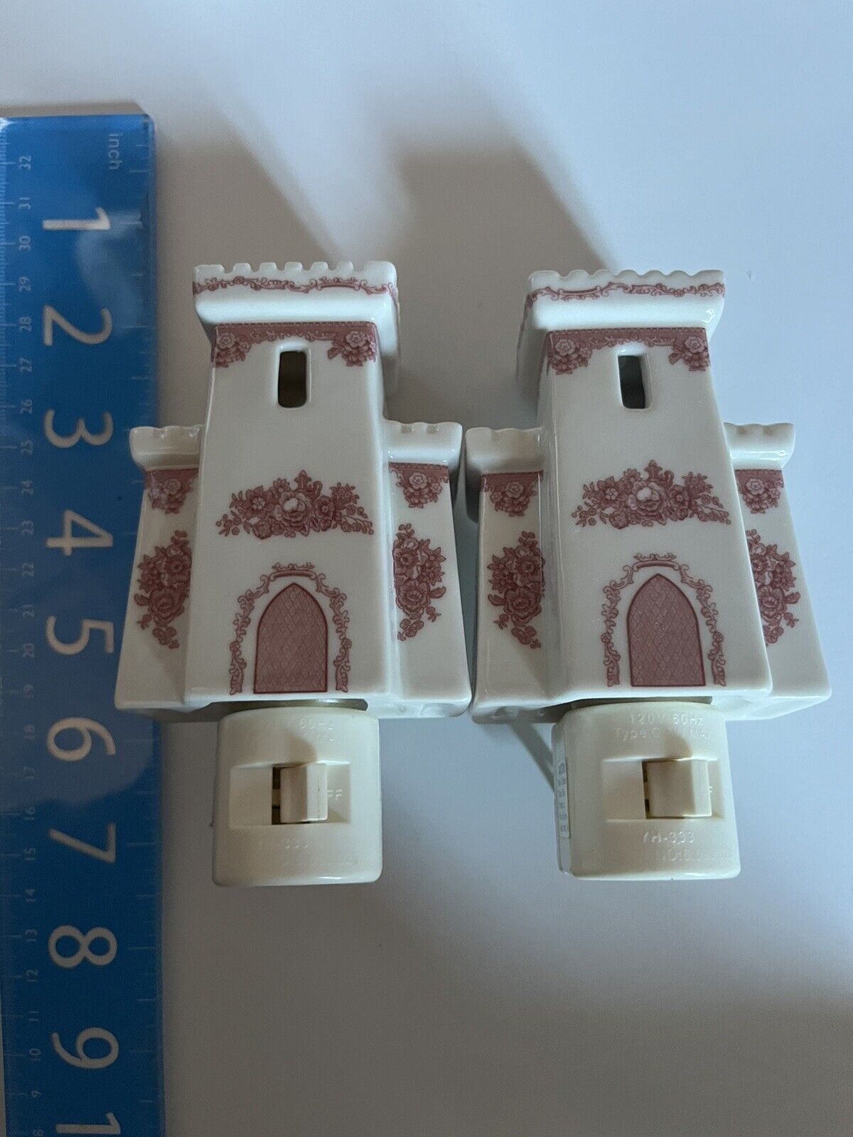 (2) Johnson Brothers England  Old Britain Castle Pink Night Light New