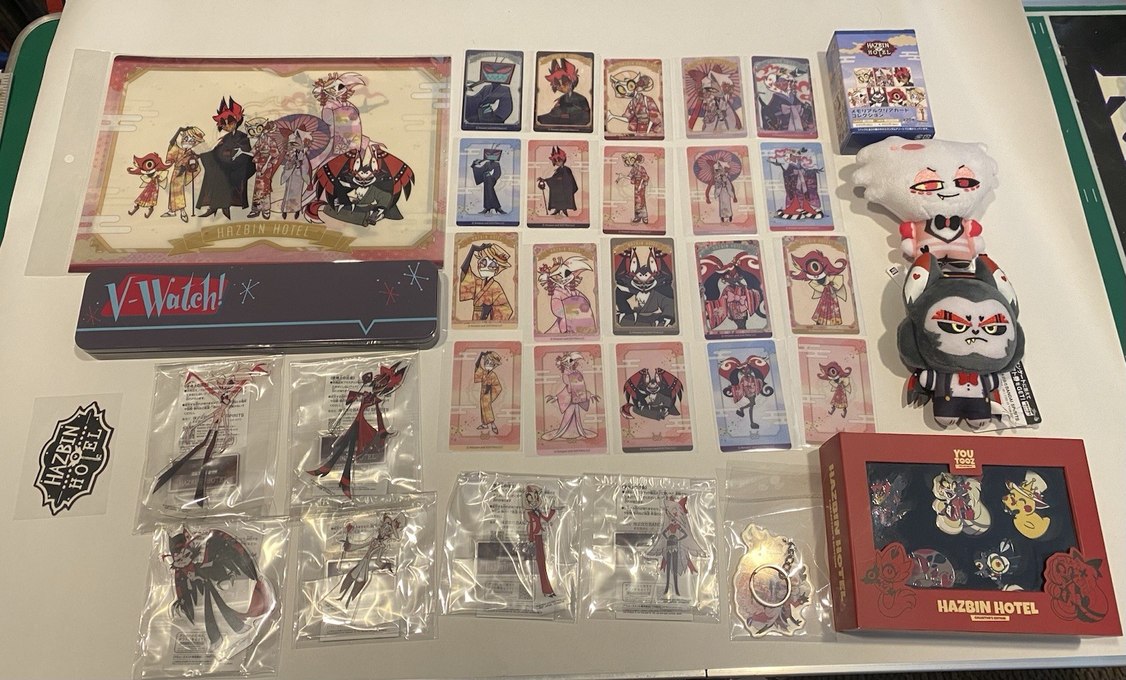 Hazbin Hotel Large Lot Japanese Cards Plush Standees File Watch Pins Bandai