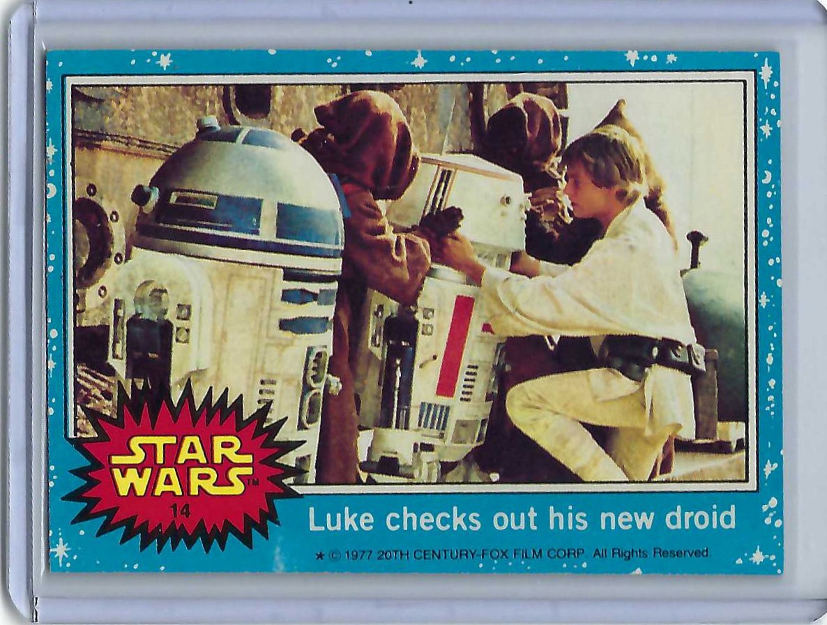 Star Wars SERIES 1 BLUE STAR FIELD CARD # 14 A NEW HOPE Topps 1977 VINTAGE MINT
