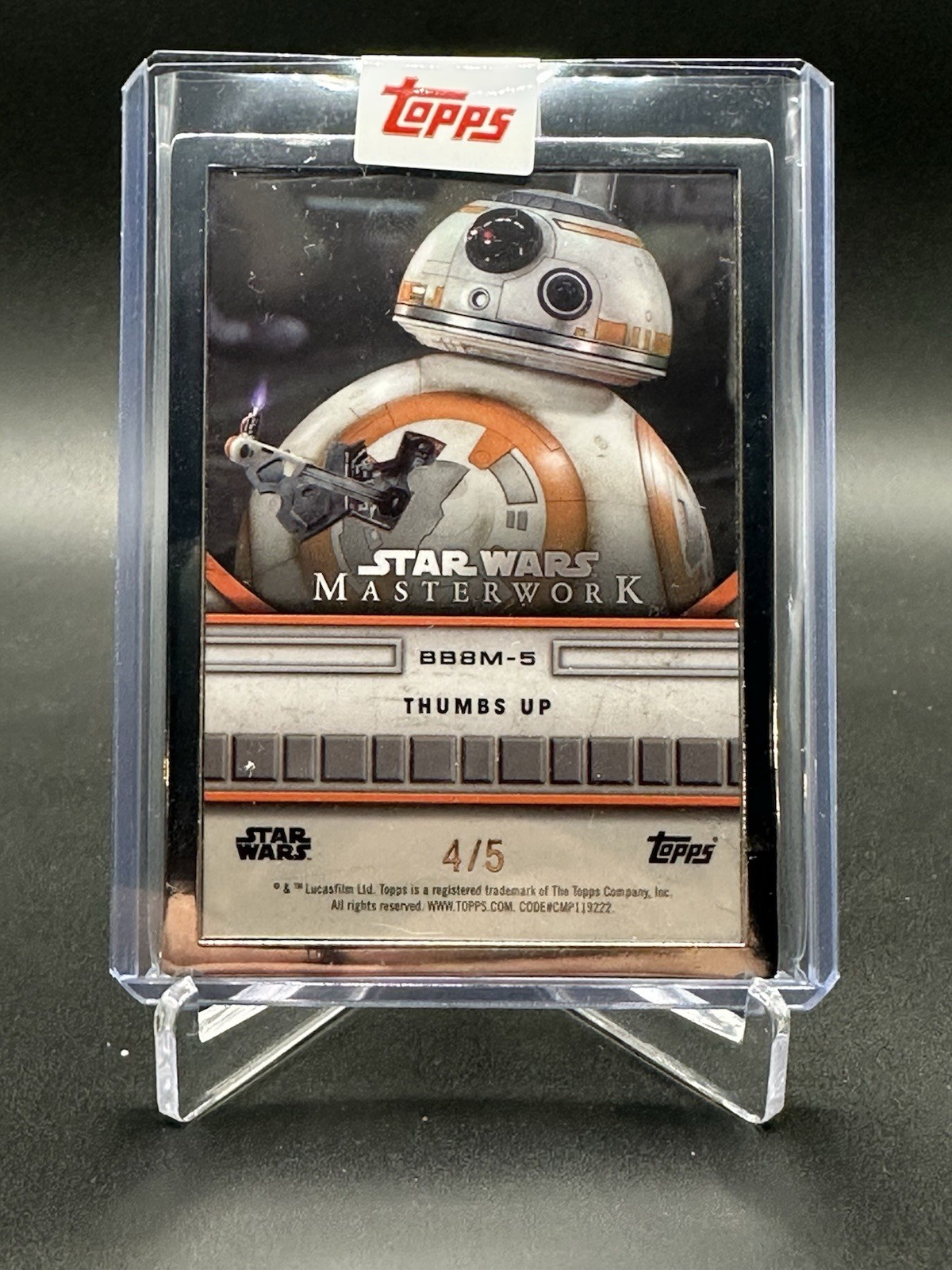 2025 Topps Star Wars Masterwork BB-8 Thumbs Up Metal /5 #BB8M-5