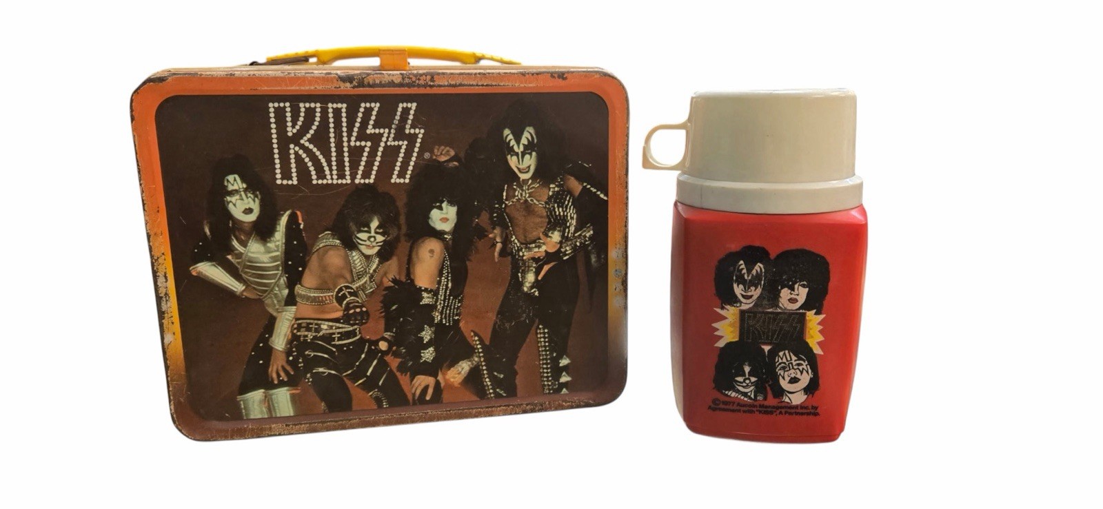 Vintage RARE 1977 KISS Lunchbox With Red Thermos Original Aucoin King-Seely