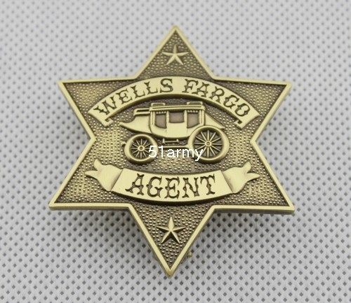 VINTAGE WELLS FARGO AGENT BADGE-REPRO
