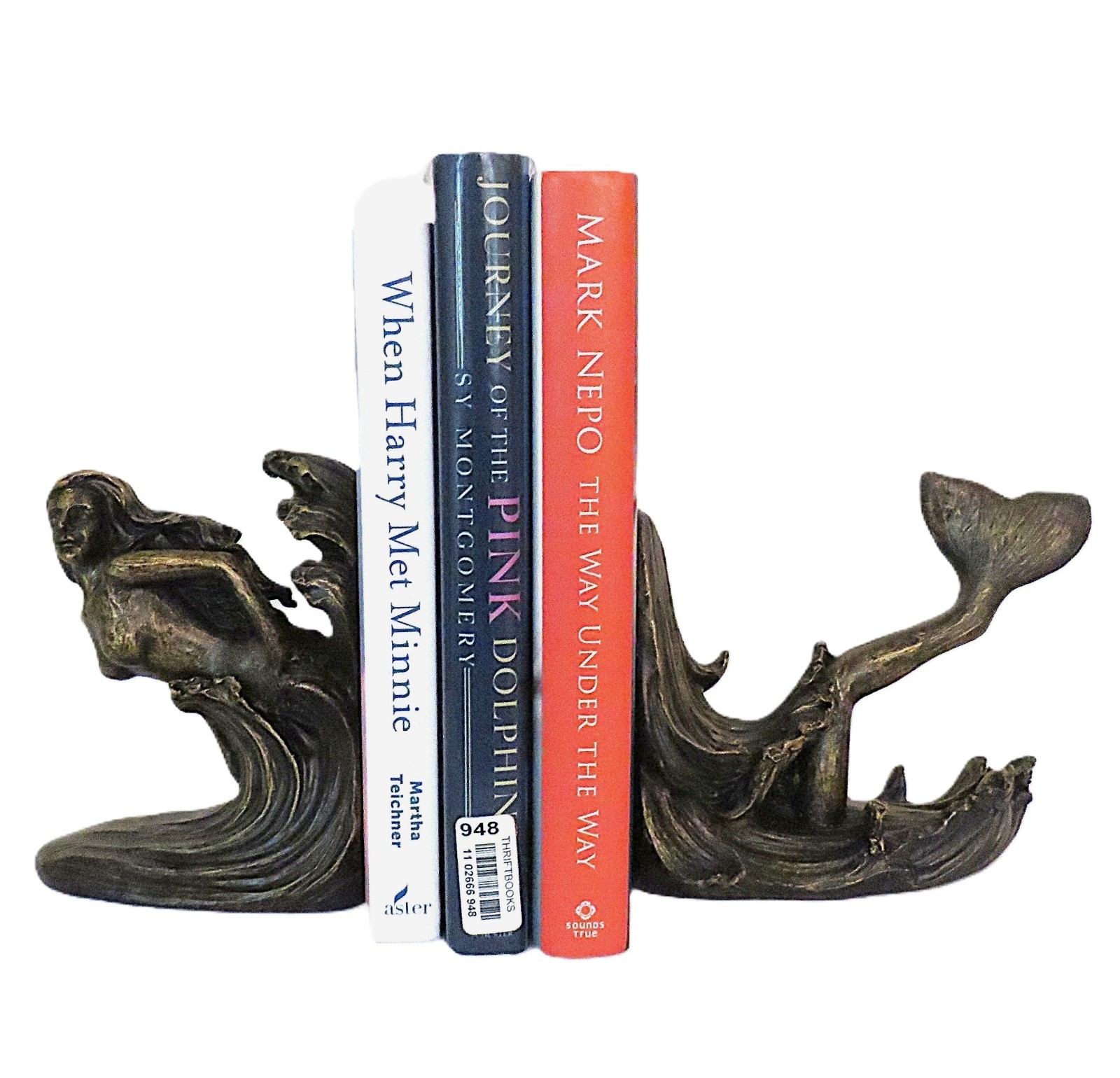 Pair of Whimsical Coastal Mermaid Bookends