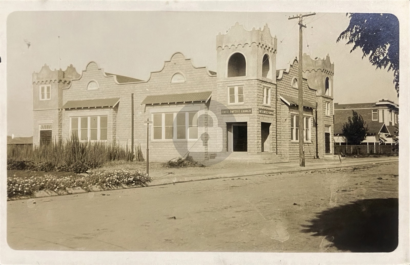 Turlock CA California Baptist Church Stanislaus Co. RPPC Photo Postcard COPY