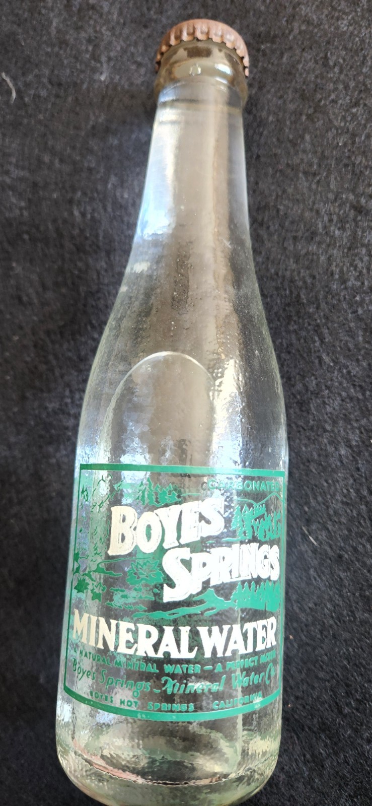 vintage 1950\'s Boyes Hot Springs Mineral Water bottle-unopened