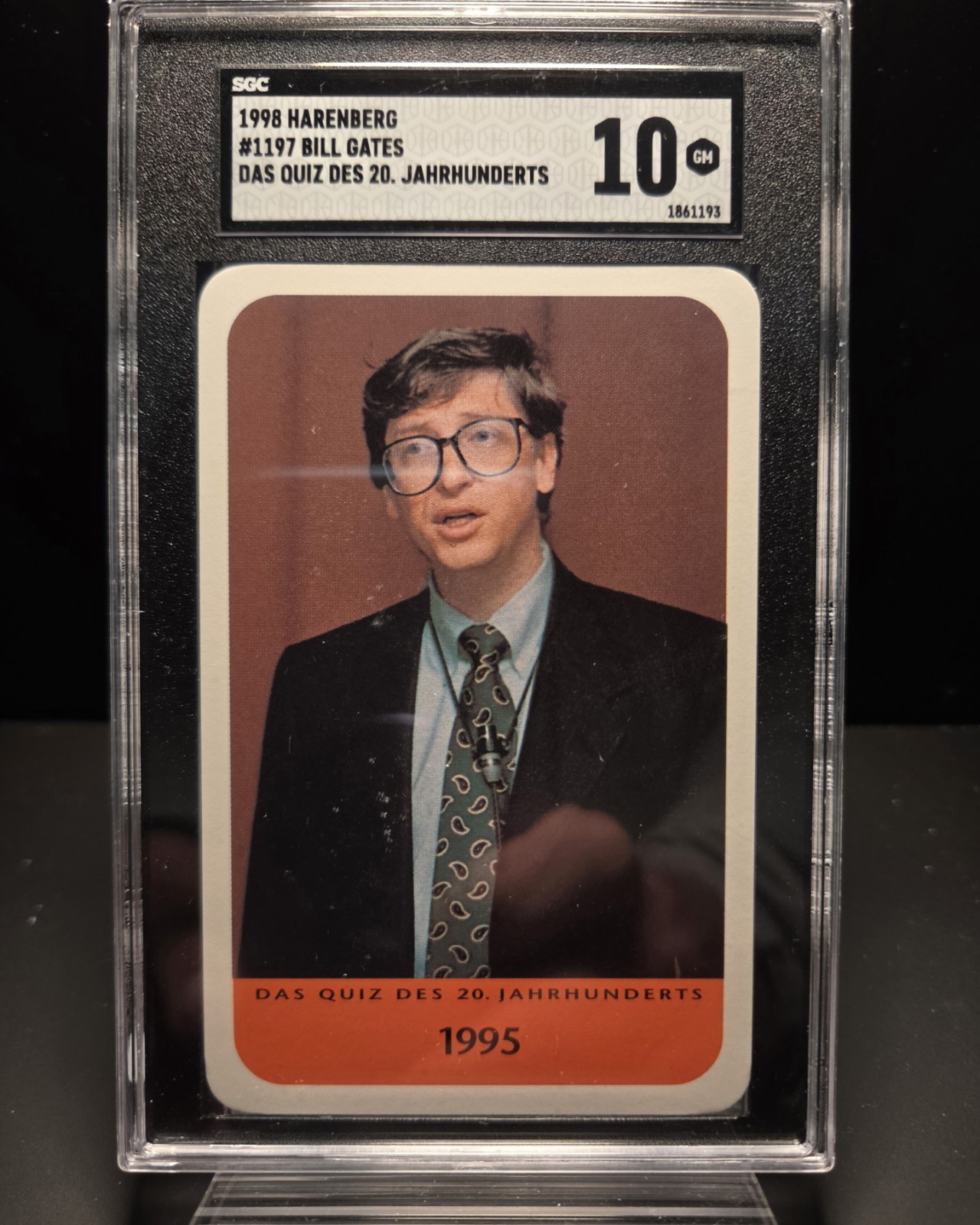 SGC 10 Bill Gates Rookie Card 1998 Harenberg Das Quiz Jarhunderts #1197 Pop 2