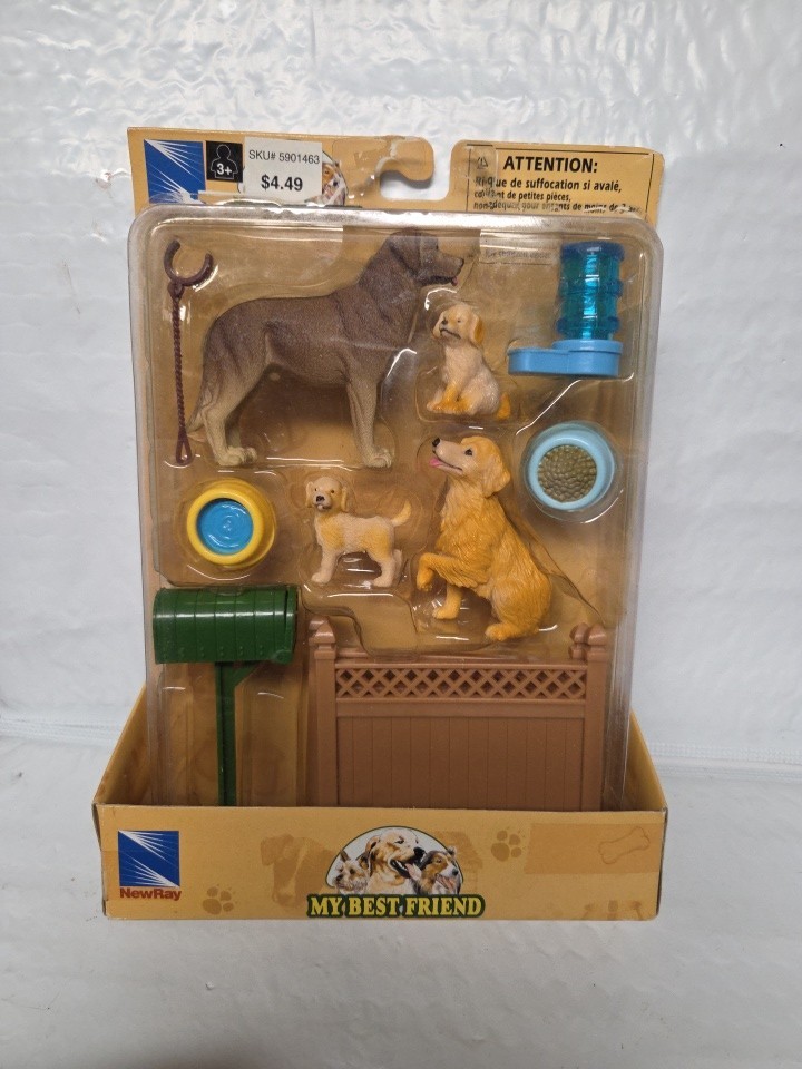 Vtg New Ray My Best Friend Dog Show Playset Golden Retrievers  2006