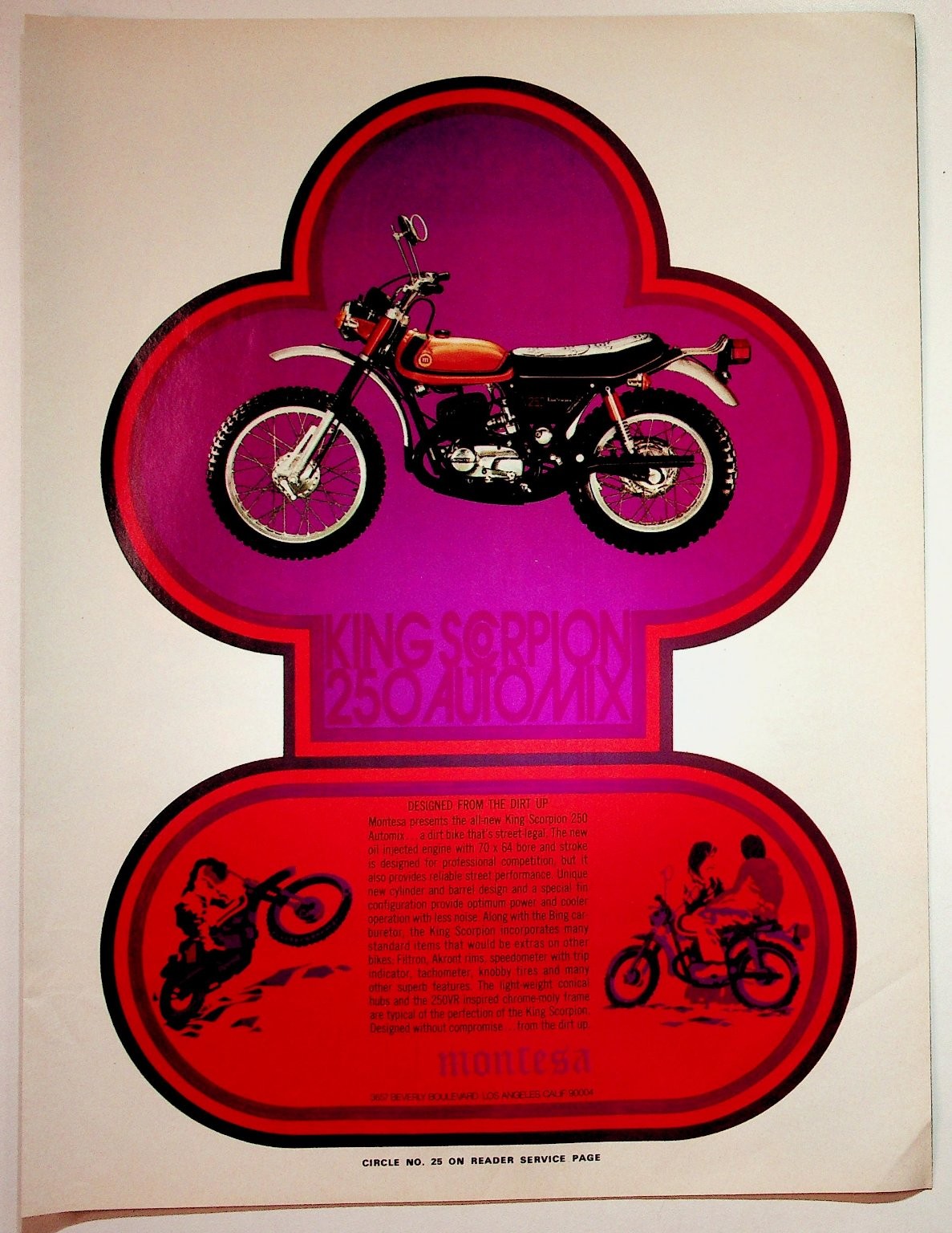 Montesa King Scorpion 250 Automix Vintage 1973 Print Advertisement 8x11
