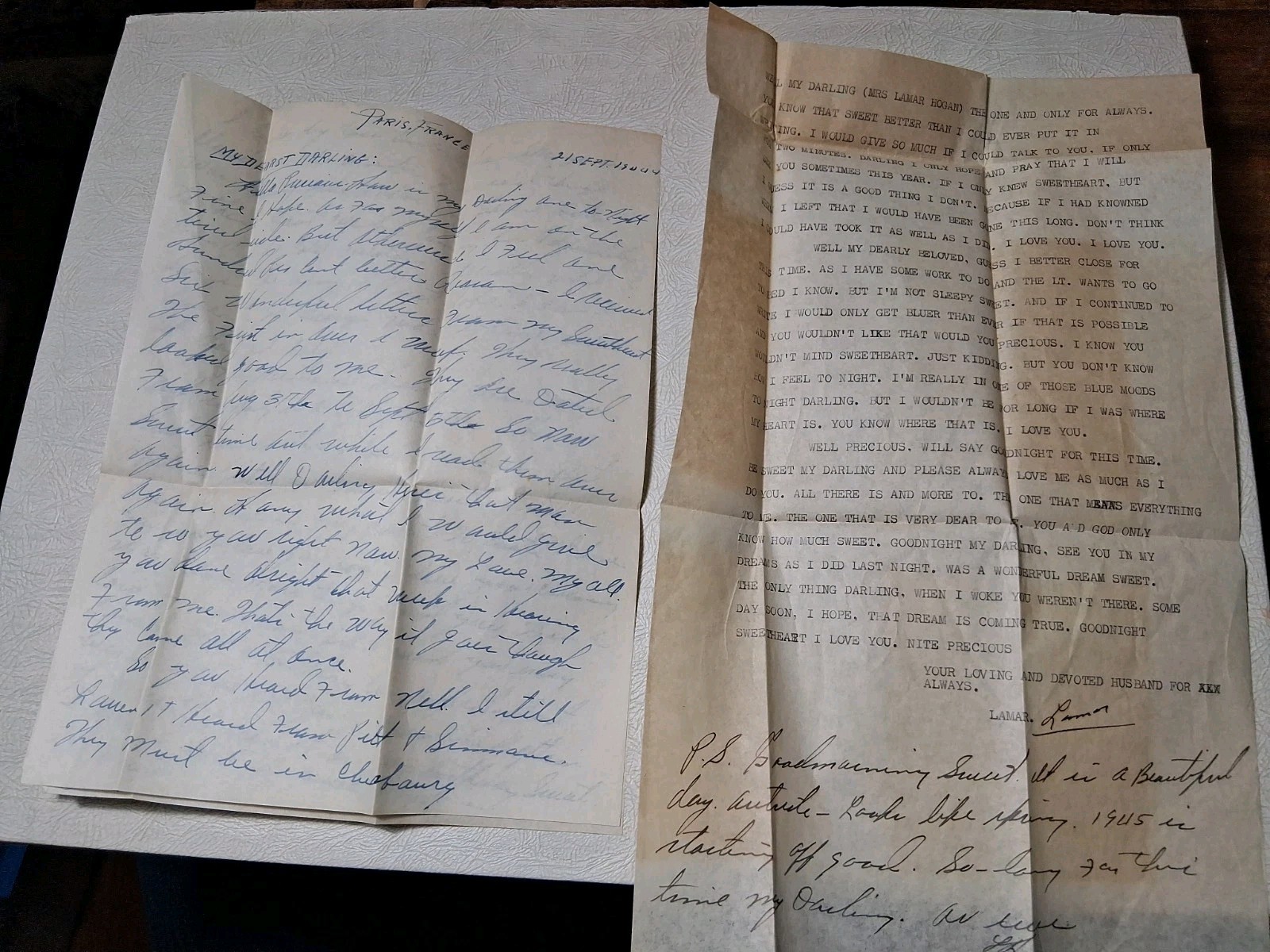 vintage Sgt Lamar Hogan 1940s Love Letters To Wife No envelope