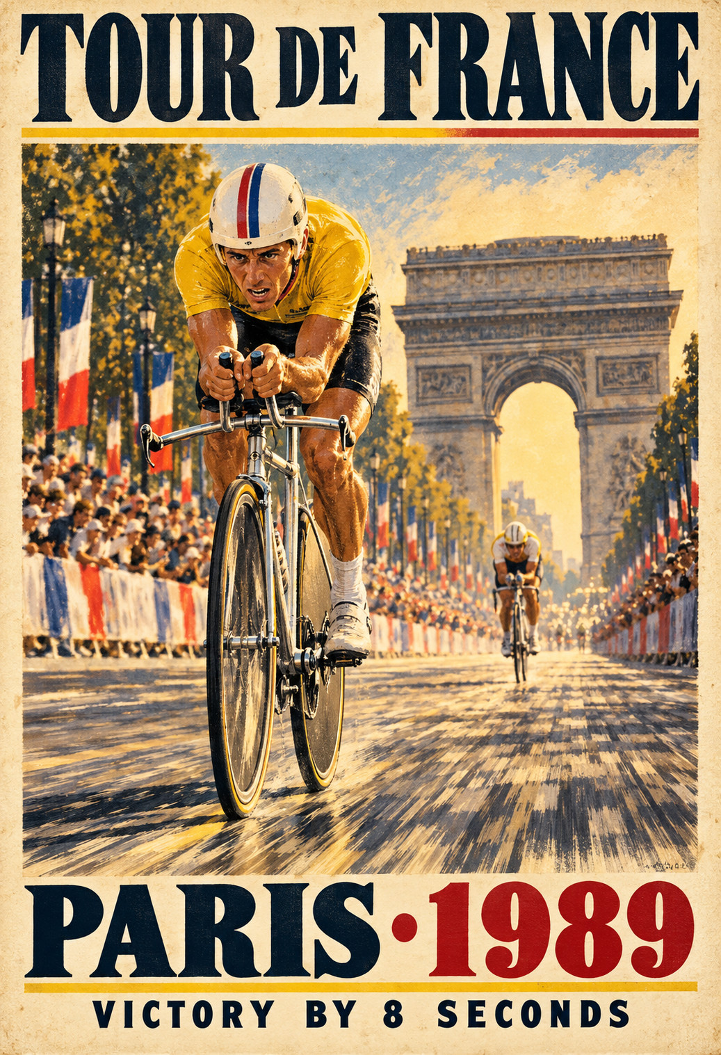 1989 Tour de France Paris Final Time Trial Greg LeMond 13x19 Poster