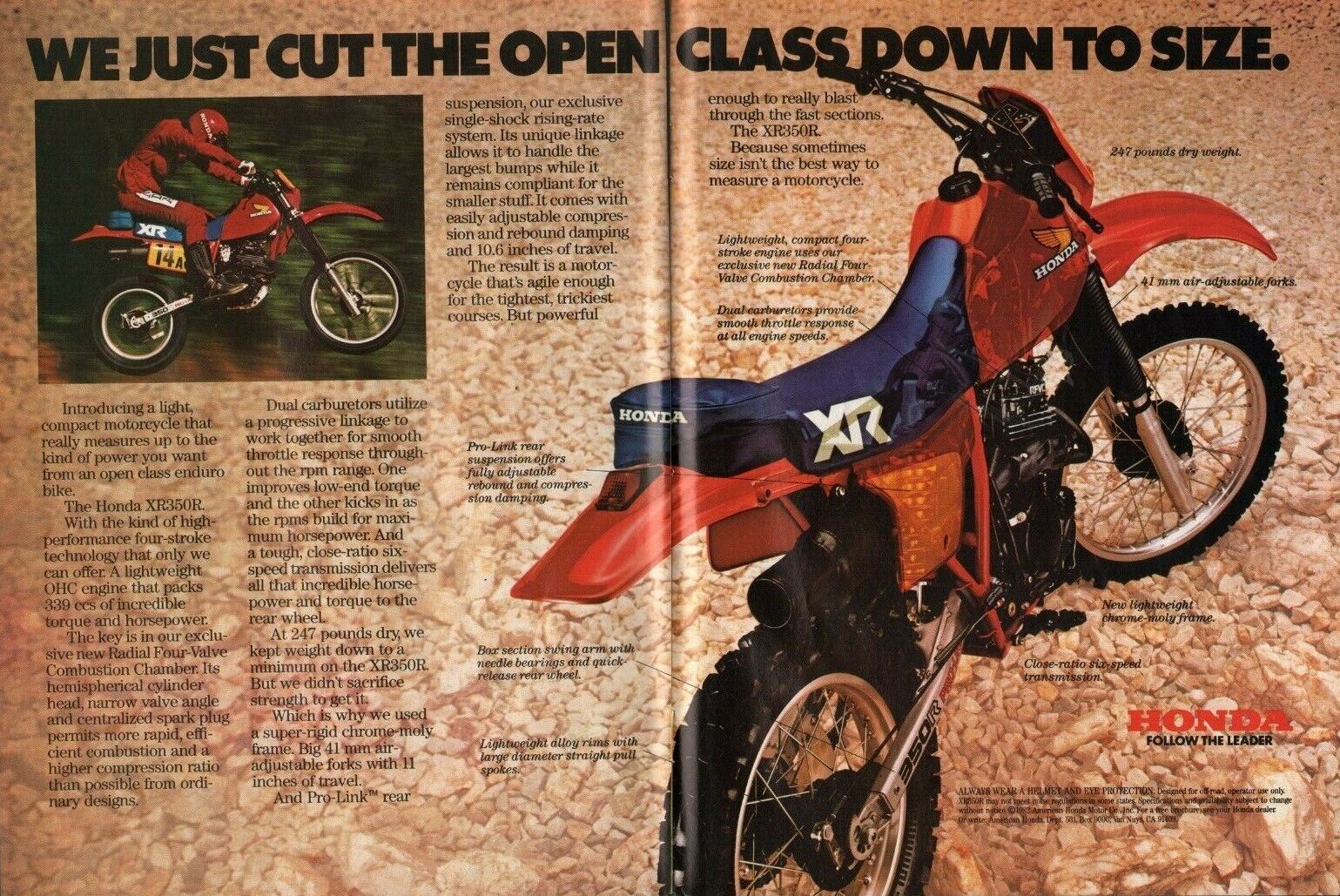 1983 Honda XR350R - 2-Page Vintage Motorcycle Ad
