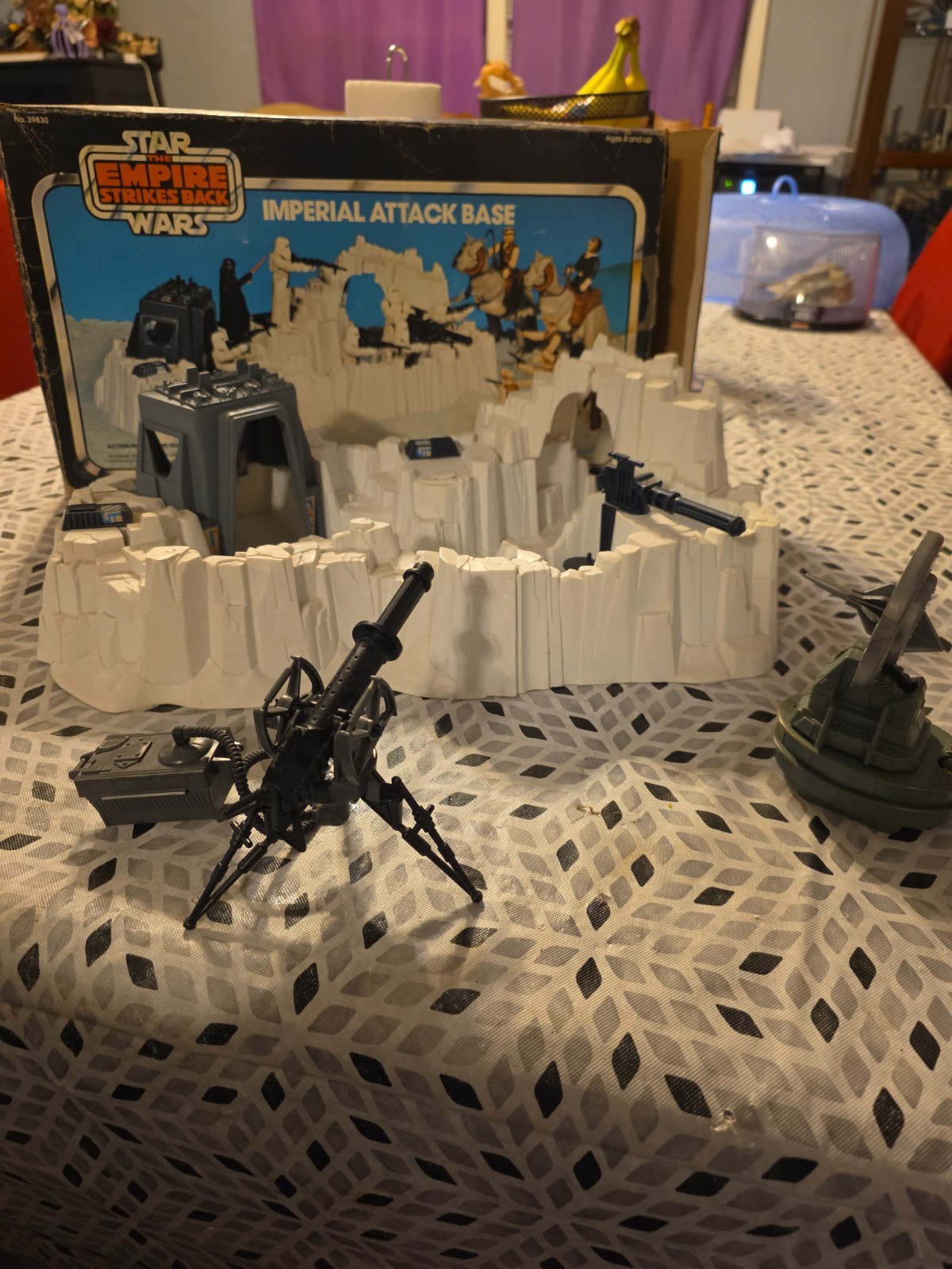 Vintage Star Wars TESB Imperial Attack Base Complete With Box, Extra Gun & Dish