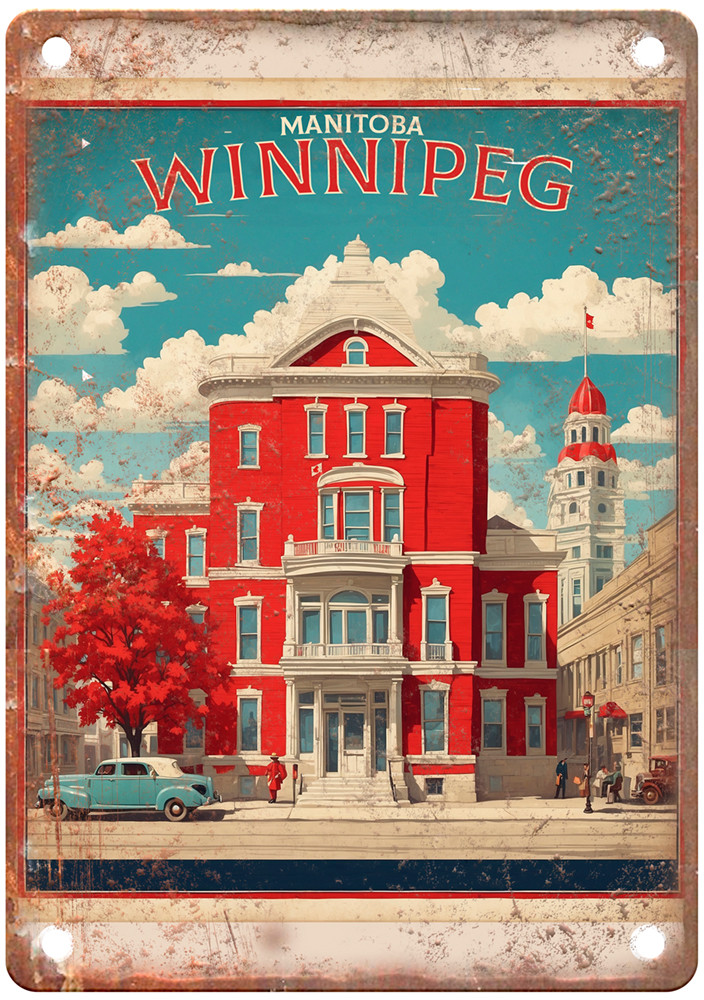 Vintage Winnipeg Canada Retro Look Travel Poster Metal Sign T2868