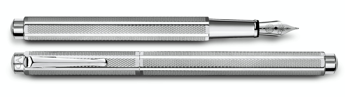 Caran d'Ache - Ecridor RETRO Fountain Pen - Platinum Coated - M Point