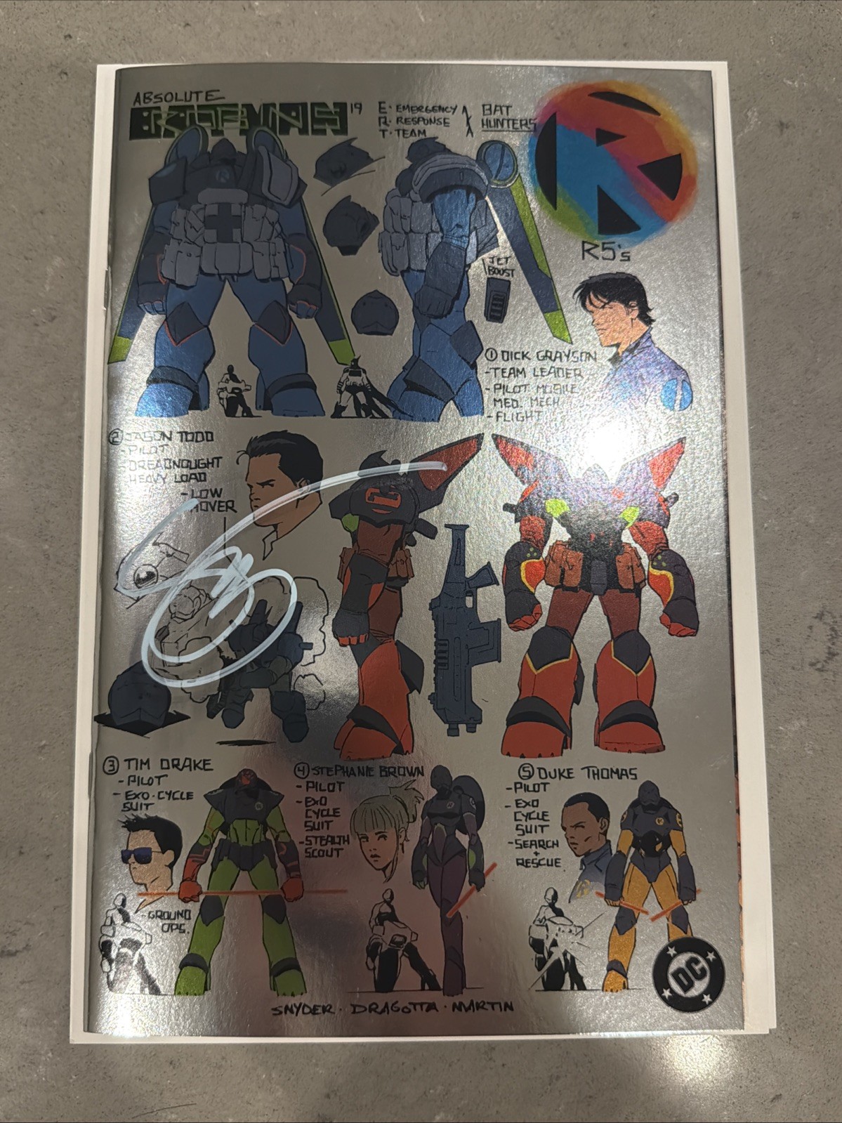 ABSOLUTE BATMAN #19 FELIX COMIC ART NICK DRAGOTTA DESIGN FOIL SIGNED SNYDER