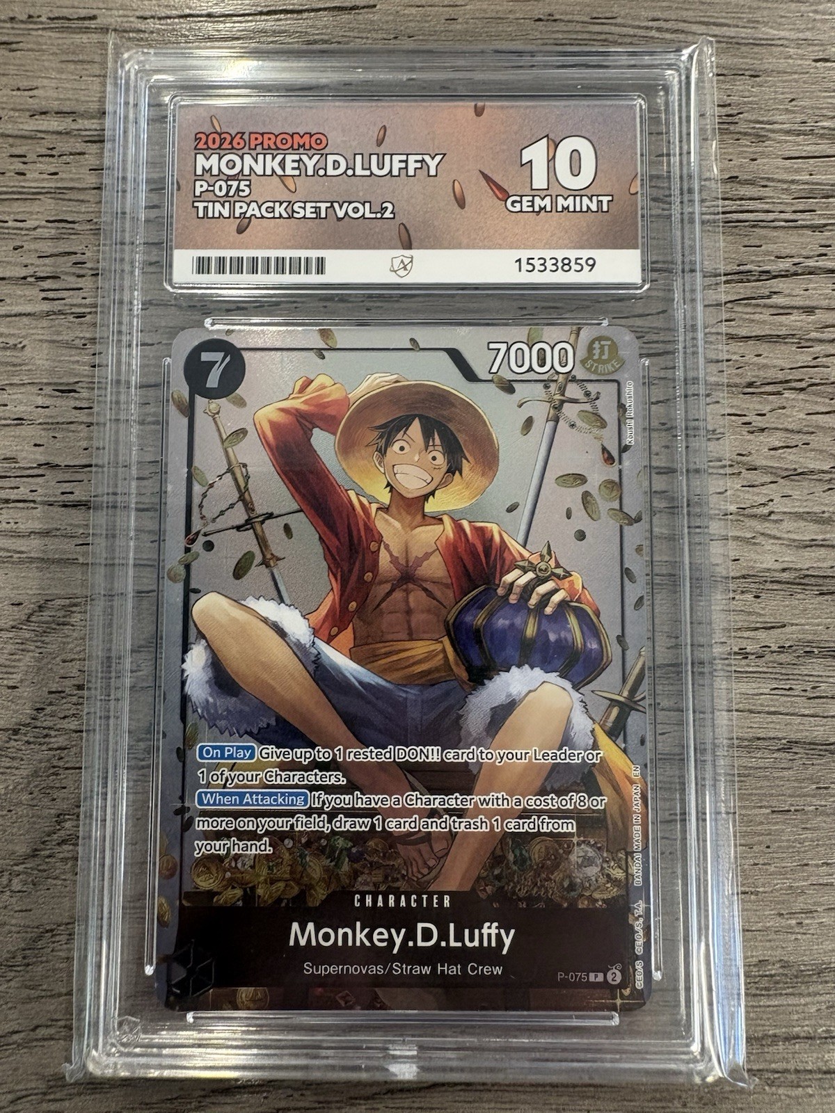 ACE 10 Monkey.D.Luffy  Promo P-075 - Tin Pack Set Vol.2 One Piece 