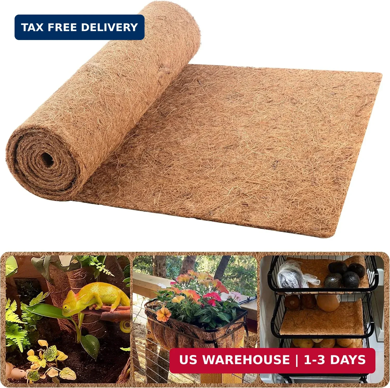 Coco Liner Roll, 16 x 120 Inch Coconut Fiber Liners for Planter Window Box Flowe