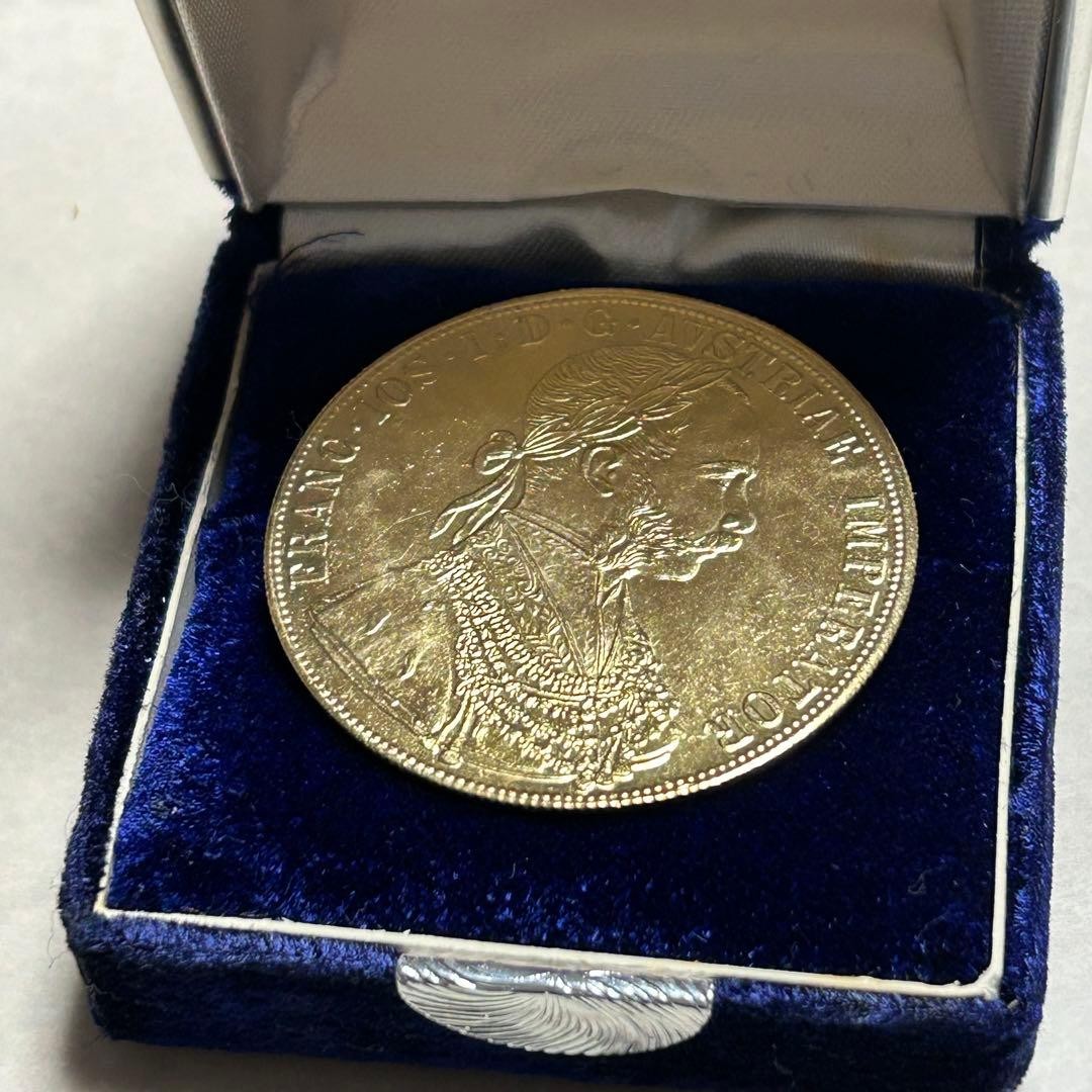 Austria 1877 Franz Joseph I Memorial Medal Gold Antique Collectible Coin