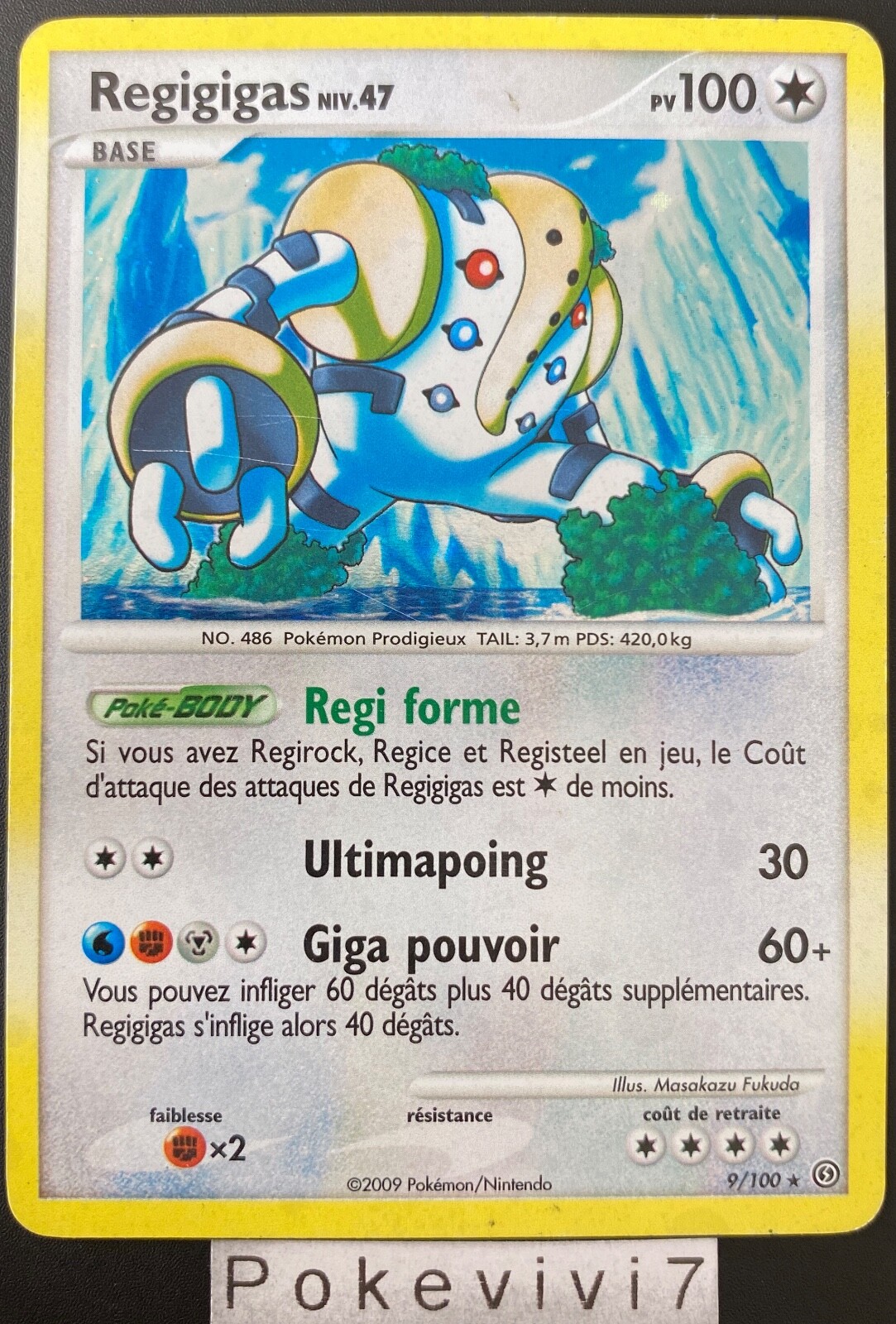 Pokemon Card REGIGIGAS 9/100 HOLO Diamond and Pearl D&P FR USED