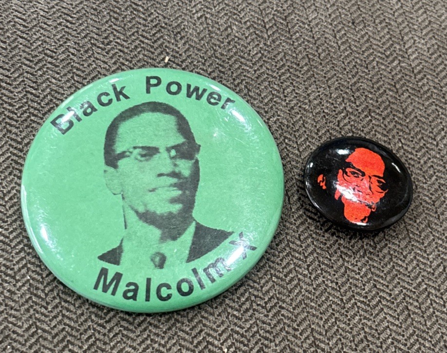 Lot Of 2 Vintage 1960s/70s Malcolm X Black Power Pinback Pin
