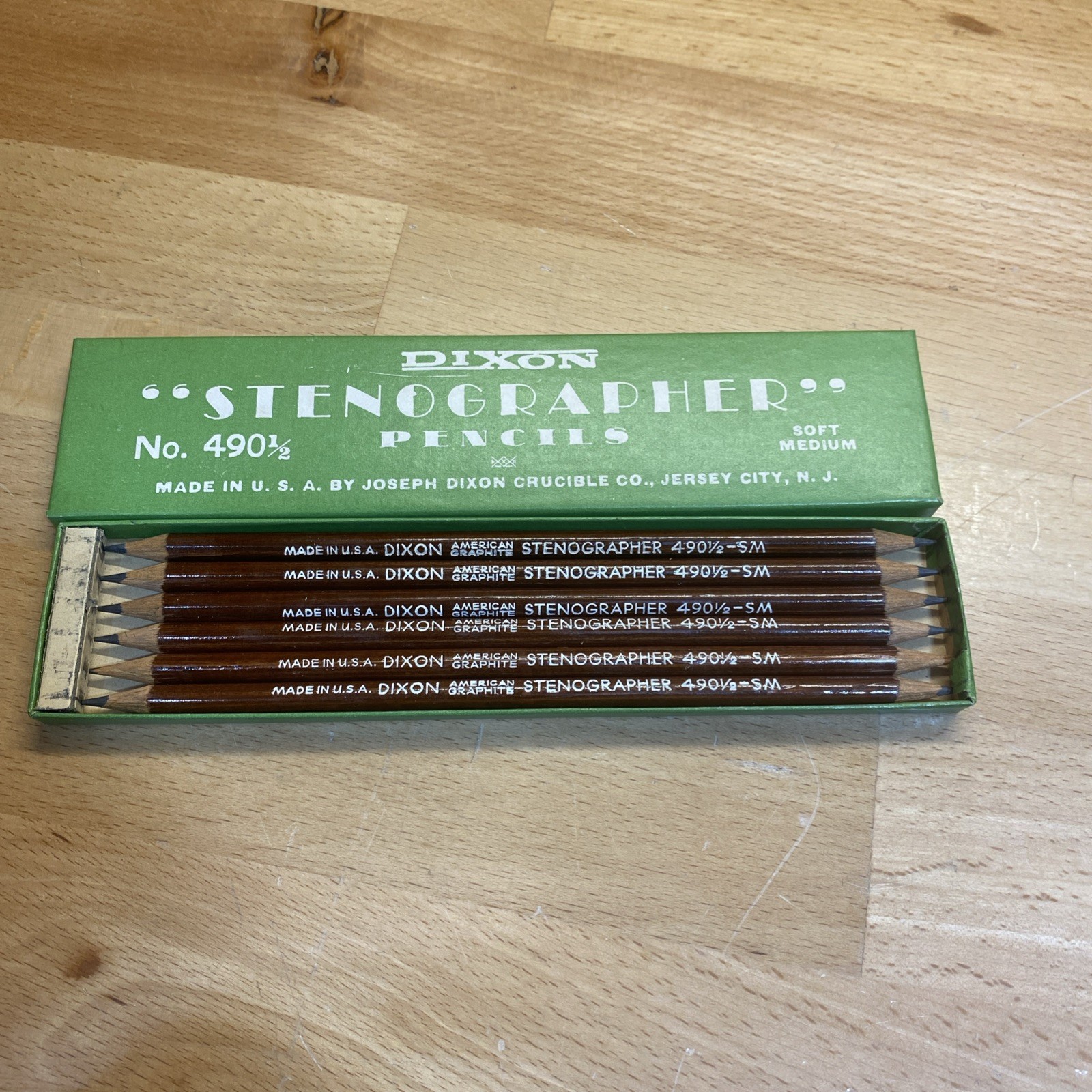 Vintage Dixon Stenographer Pencils No. 490 1/2 Soft Medium (Lot of 6)