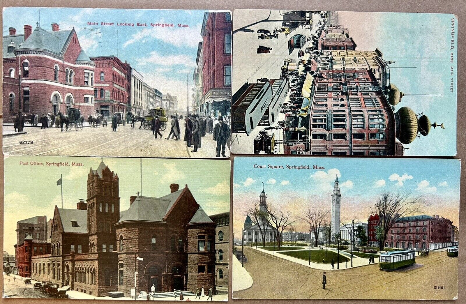 Springfield Massachusetts Vintage Postcard Lot Of 4. Early 1910s