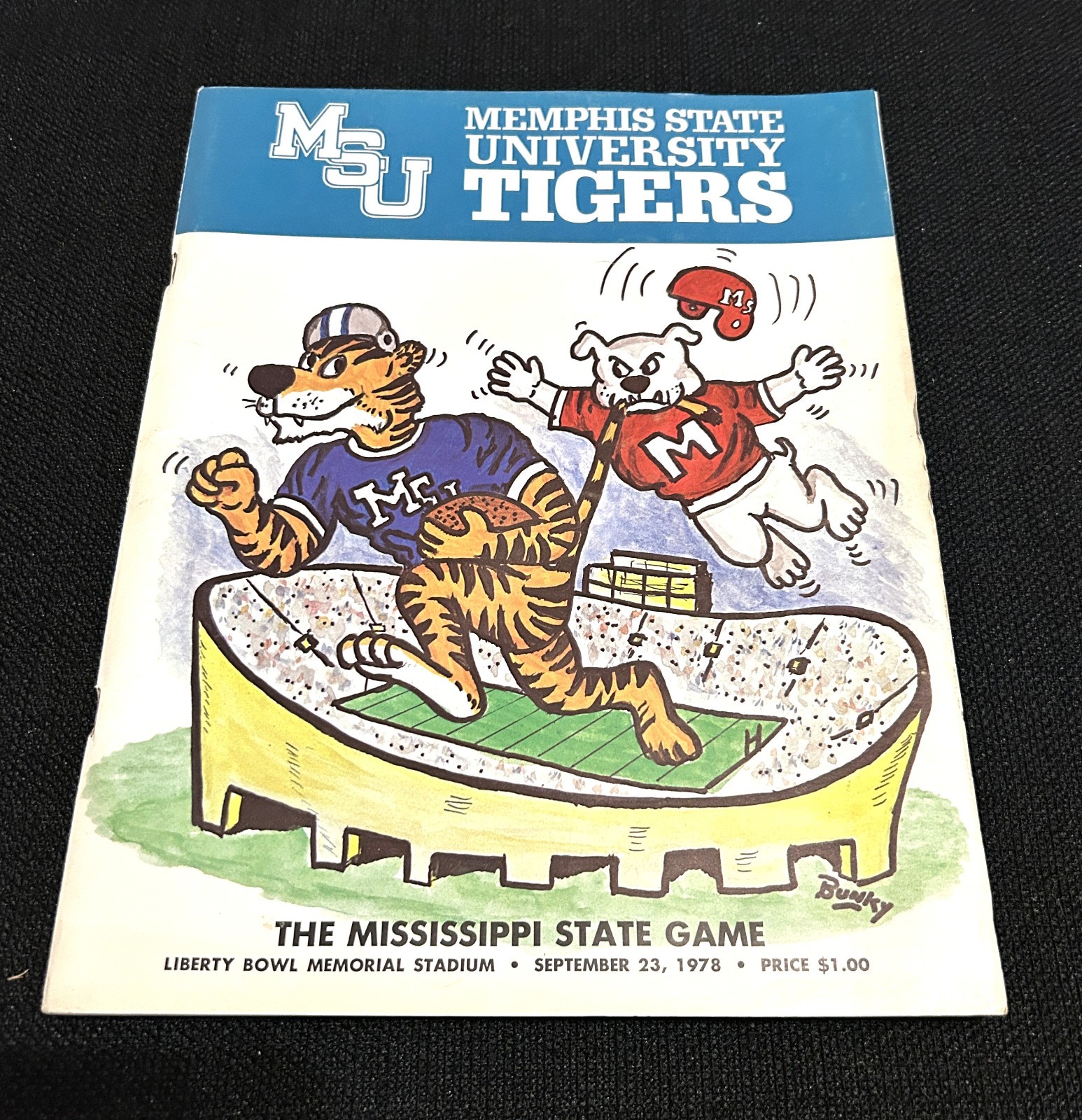VINTAGE Mississippi State University vs Memphis State football program 1978 MSU