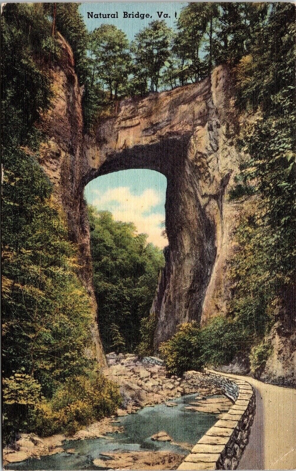 Natural Bridge Shenandoah National Park Virginia DB Cancel WOB Postcard