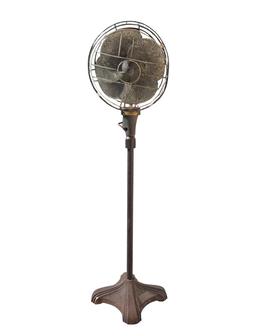 Art Deco Emerson Silver Swan Adjustable Floor Fan EXT RARE 43”-61” Runs