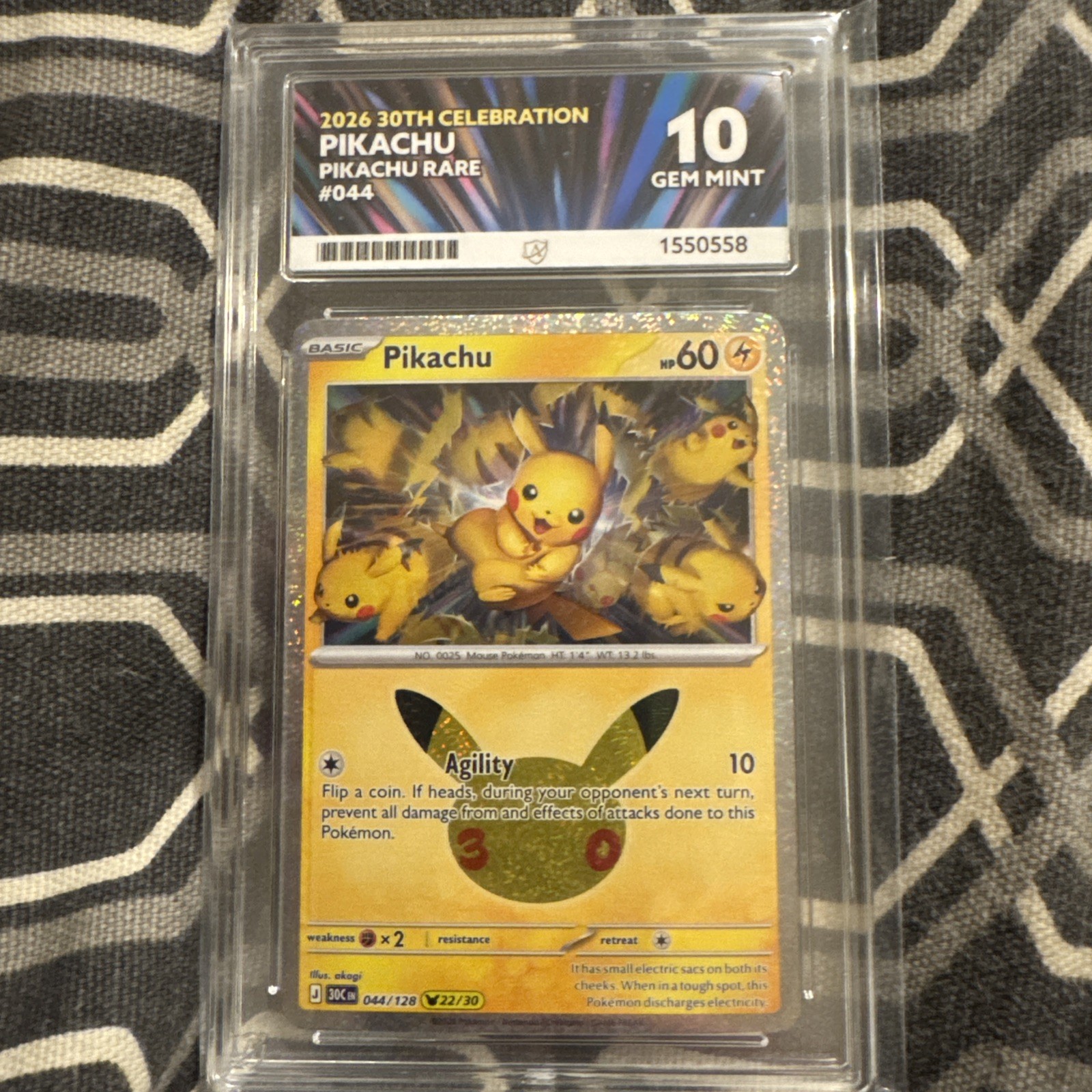 Pikachu 044/128 ACE 10 30th Celebration Pokemon Card Game