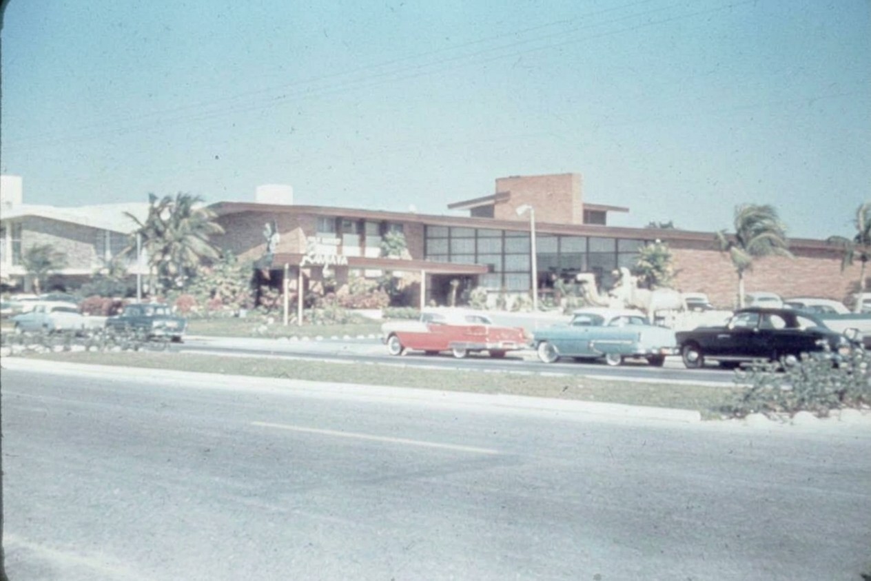 Vintage 1950s Photo Slide Sahara Motel Collins Ave Miami Beach FL Vintage Cars