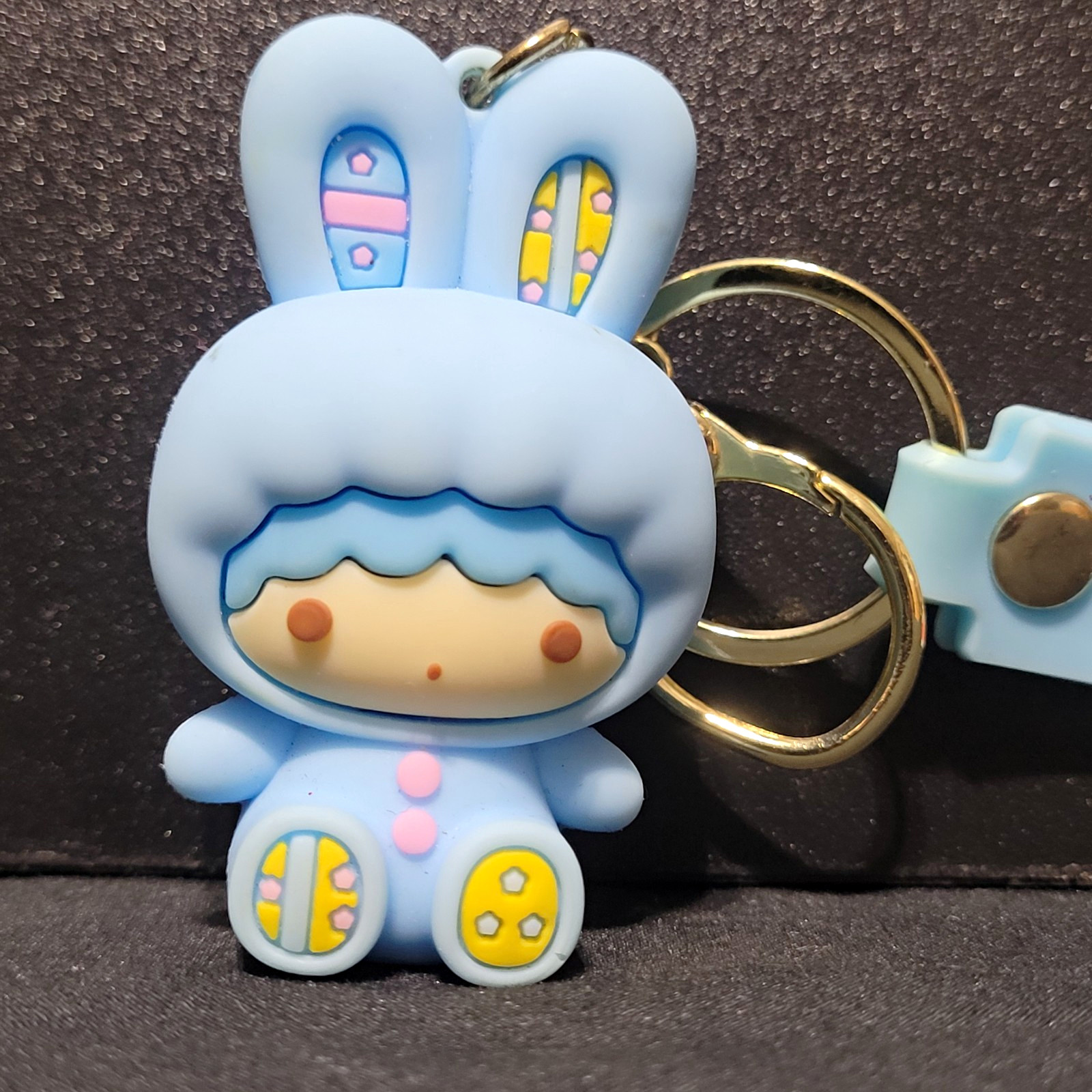 New Miniso x Sanrio Little Twin Stars Kiki Rabbit Series 3D Keychain Charm Blue