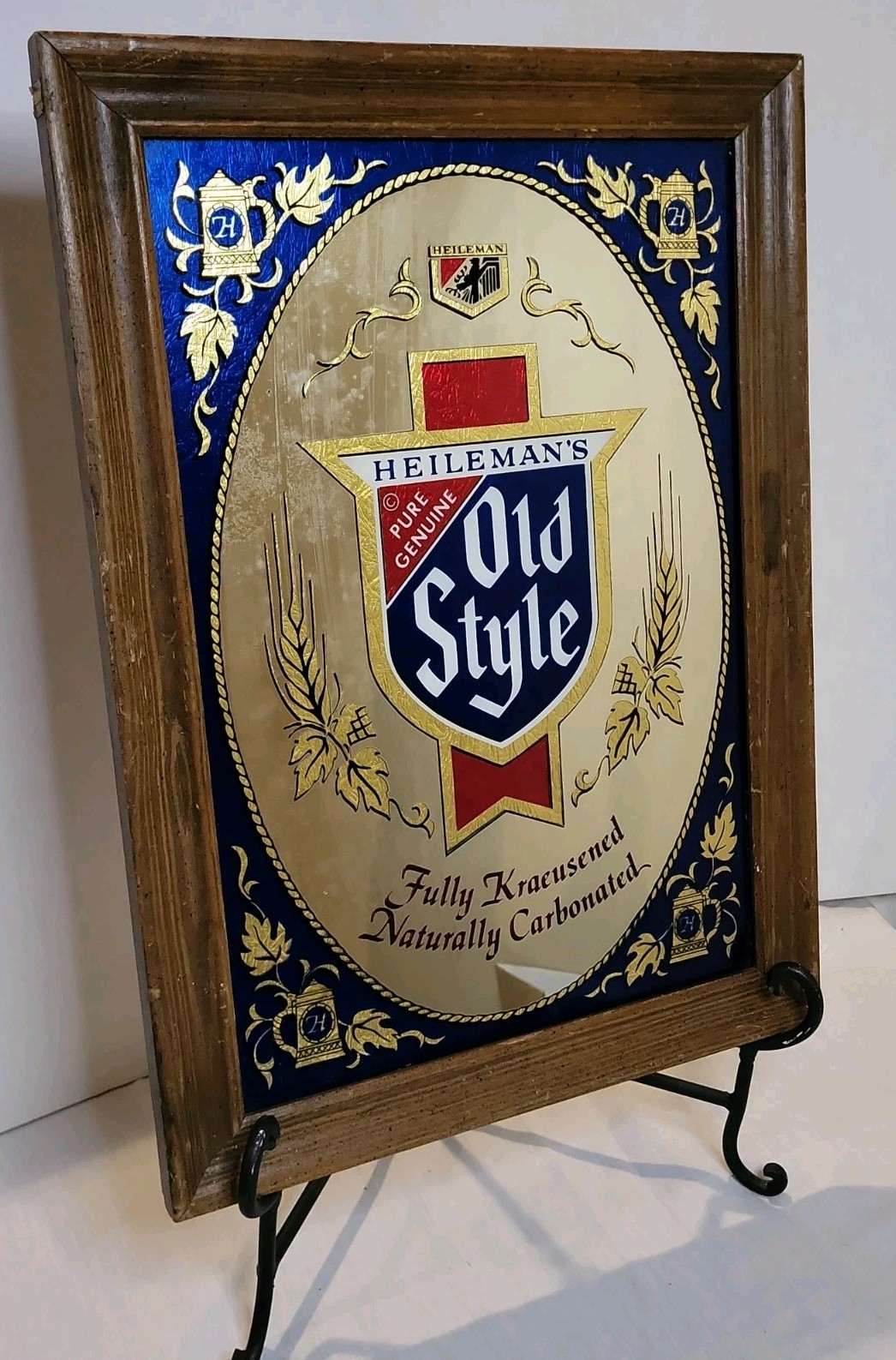 Vintage Heileman's Pure Genuine Old Style Mirror -1970's Collectible 14.5