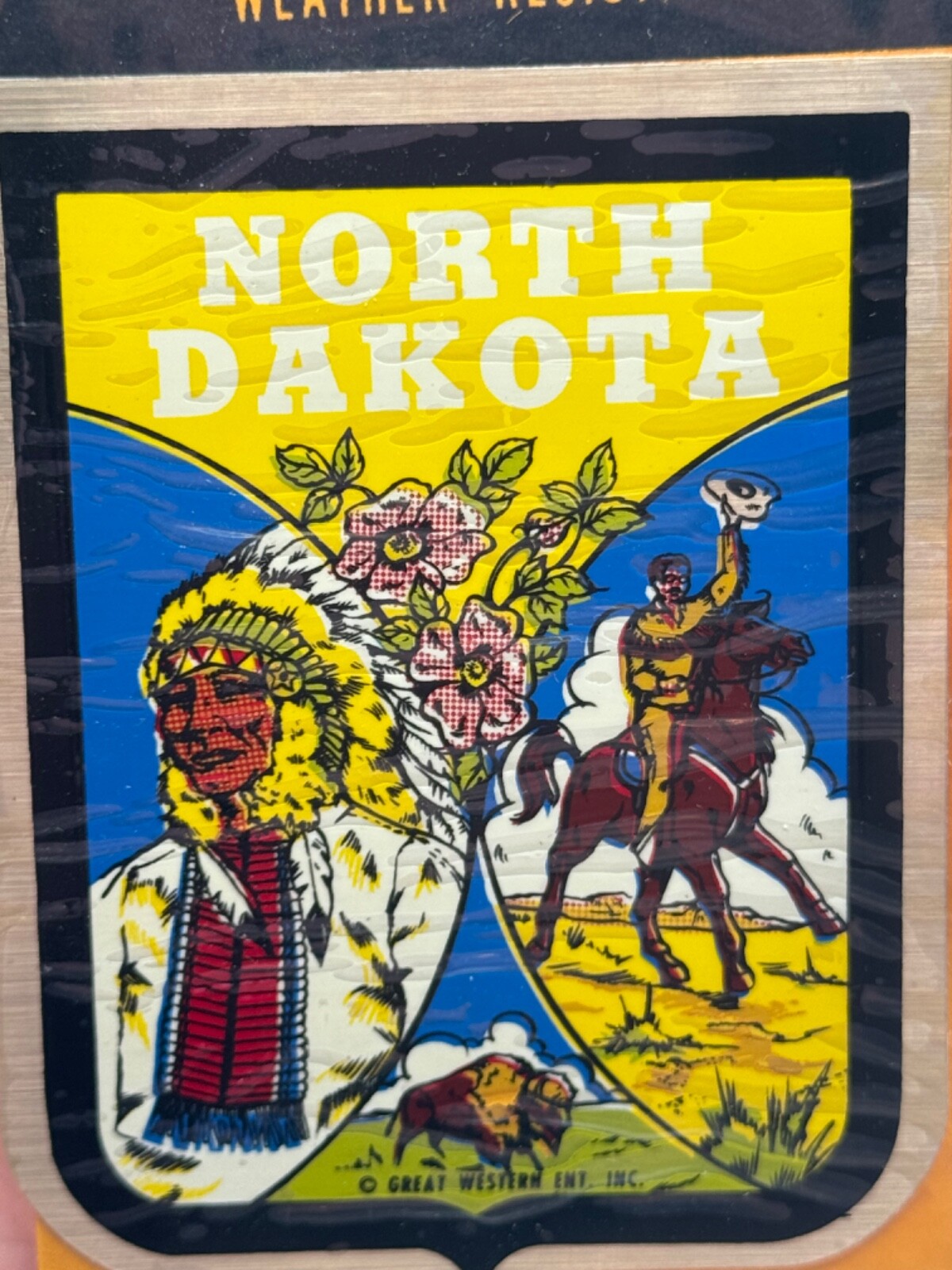 Vintage North Dakota State Souvenir Travel Decal