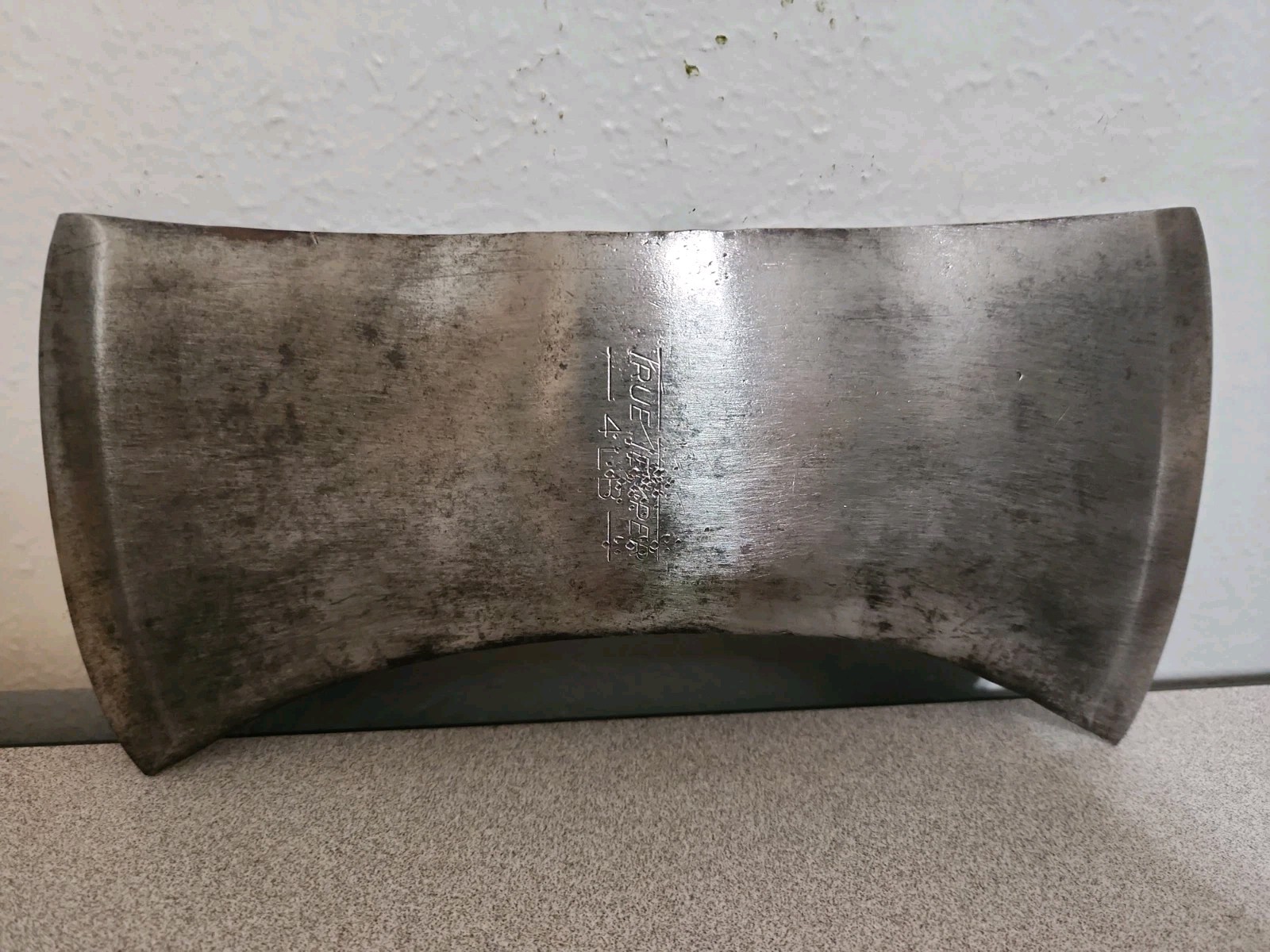 STAMPED TRUE TEMPER 3.64 LBS.  DOUBLE BIT AXE HEAD W/ EYE RIDGES *GOOD AXE*