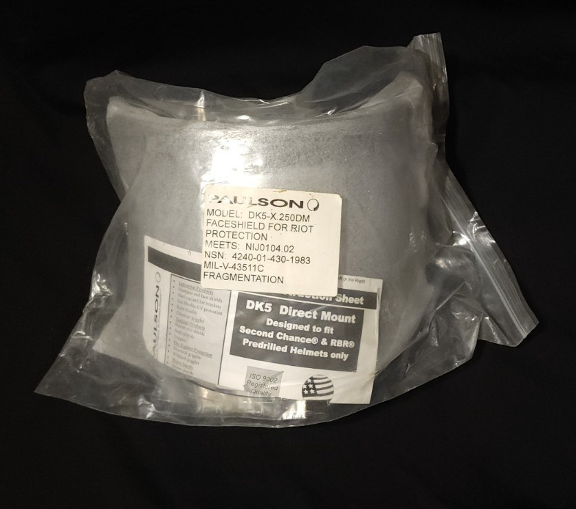 Helmet Riot Face Protective Shield Paulson DK5-X.250DM NSN 4240-01-430-1983