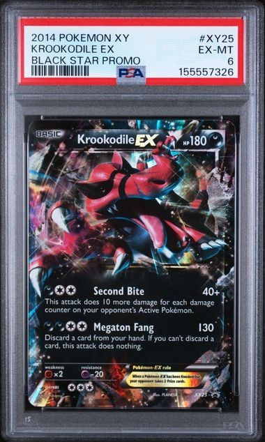 🔥 2014 Pokemon XY Krookodile EX XY25 Black Star Promo PSA 6 EX-MT 🔥