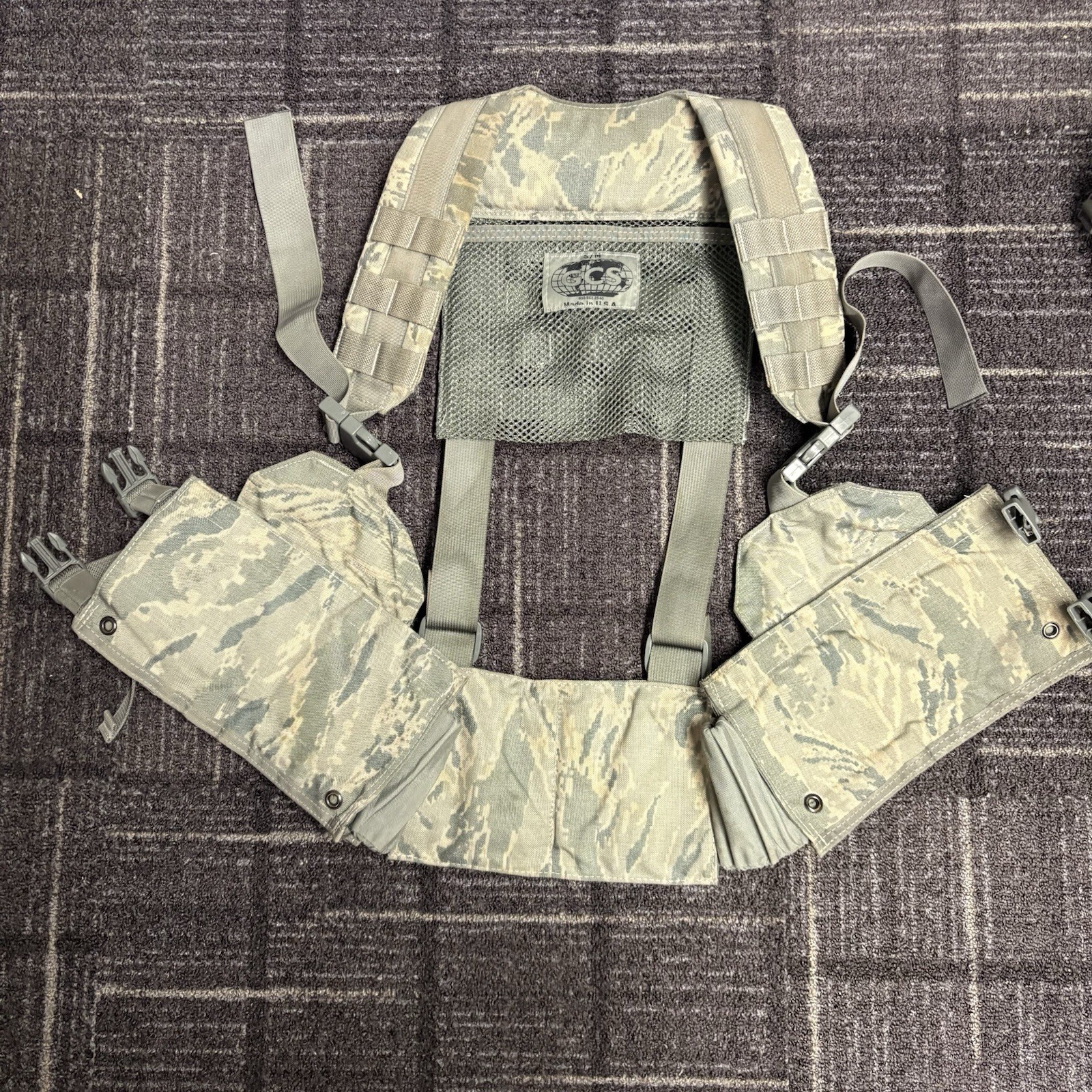 US Military GCS Harness Camo Size S/M Used