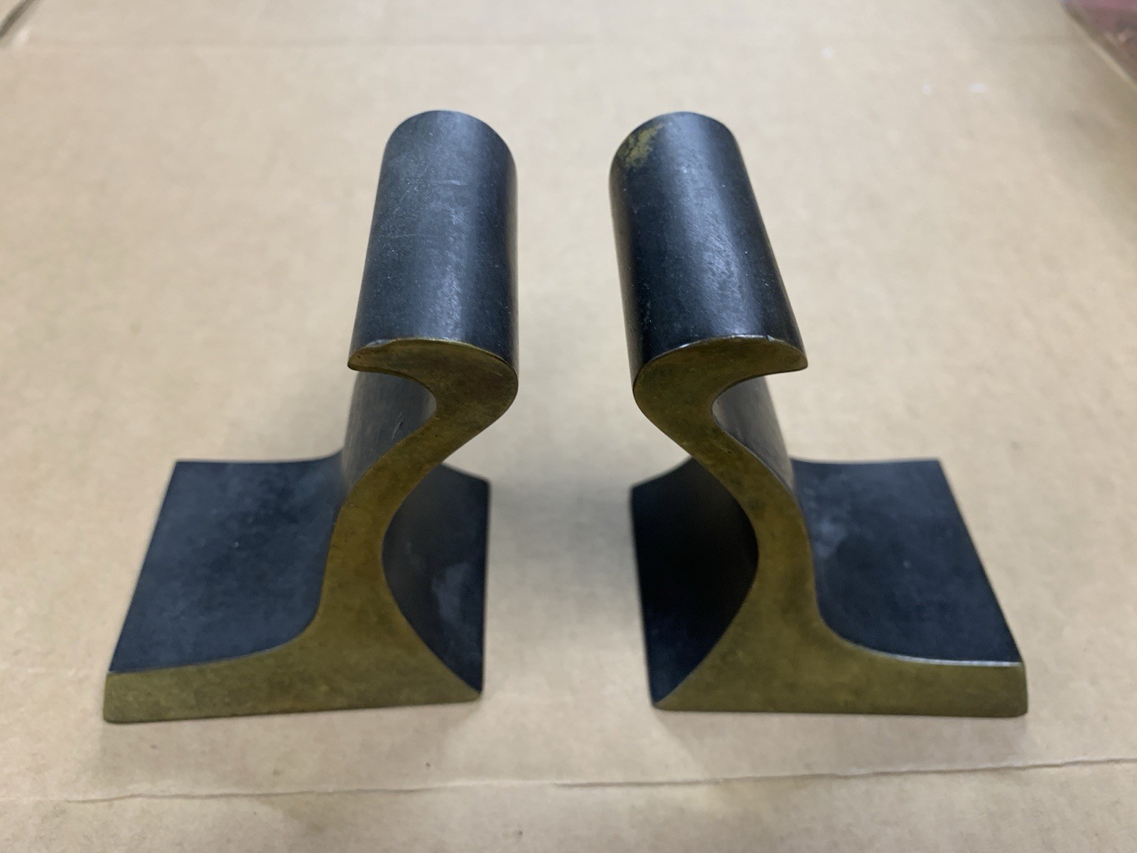 MCM Midcentury Modern Richard Rohac RR Solid Bronze Bookends Handmade In Austria