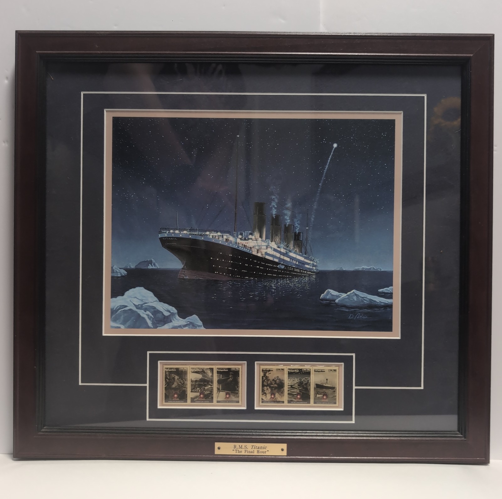 Vintage R.M.S. Titanic The Final Hour Print Postal Commemorative Stamps 20x18