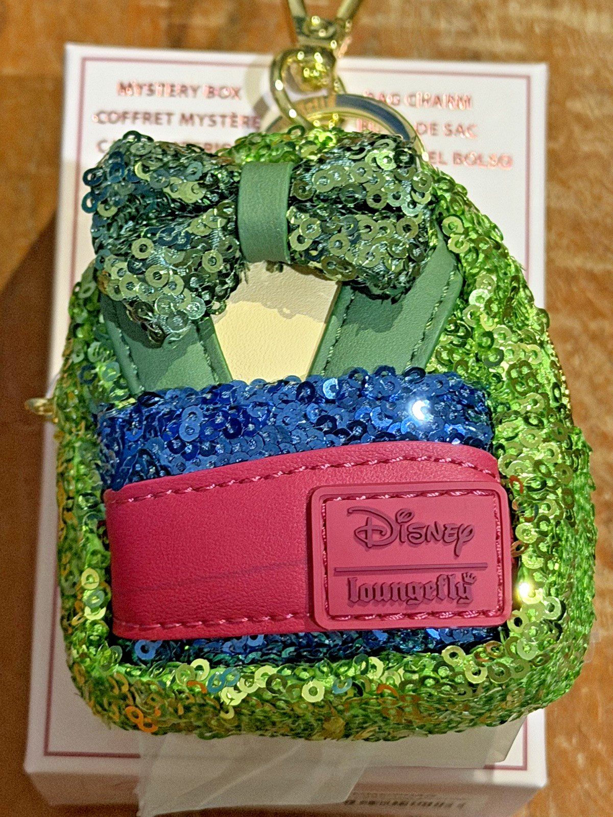 New Disney Loungefly Mini Backpack Princess Mulan Sequin Bag Charm Keychain