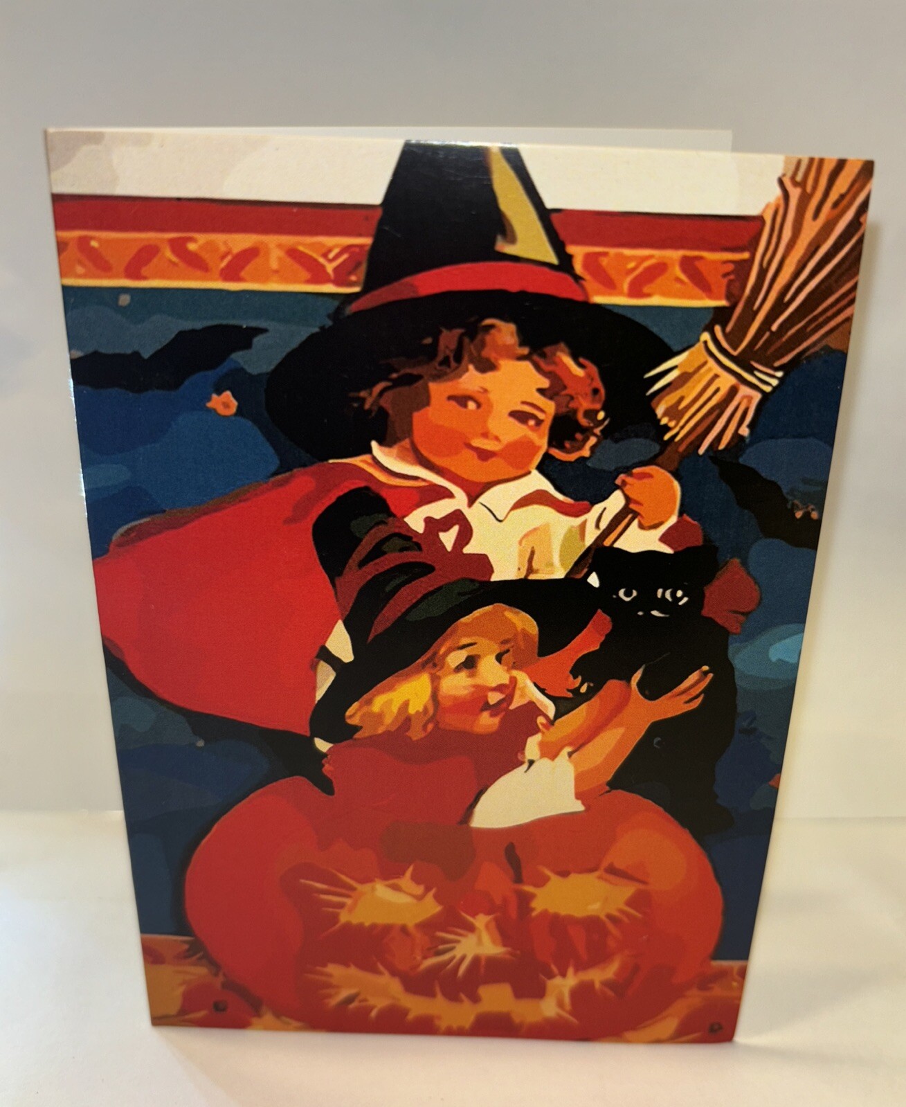Halloween 3.5 X 5” Unused VINTAGE STYLE Greeting Card
