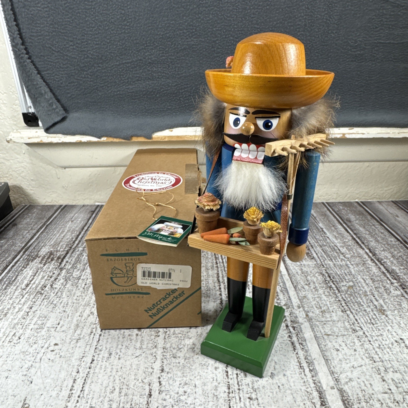E. M. Merck 1993 Old World Christmas Nutcracker Gardener Farmer Germany E. M. Merck 1993 Old World Christmas Nutcracker Gardener Farmer Germany