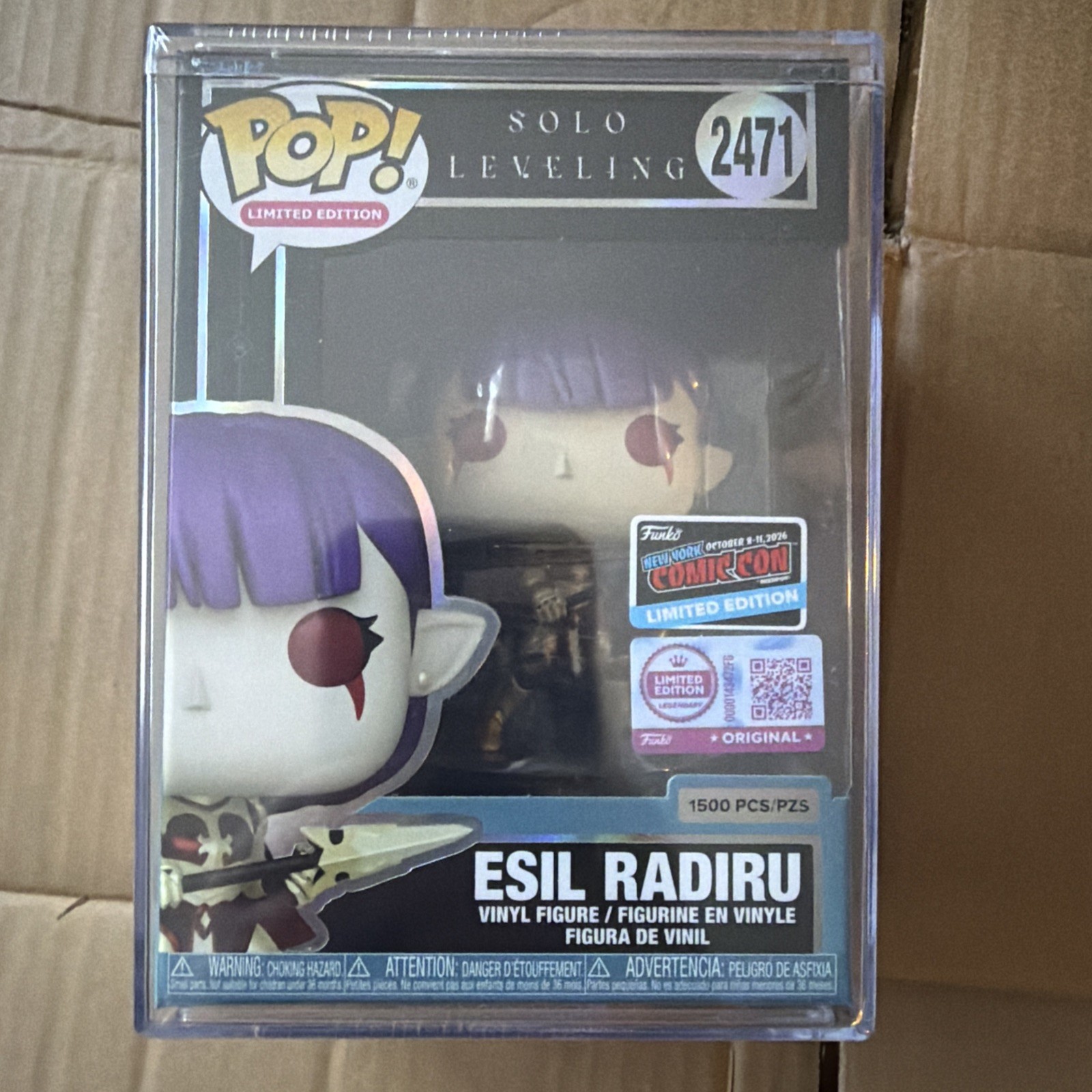 NYCC 2026 Funko Pop Solo Leveling ESIL RADIRU Unmasked LE1500 OFFICIAL STICKER