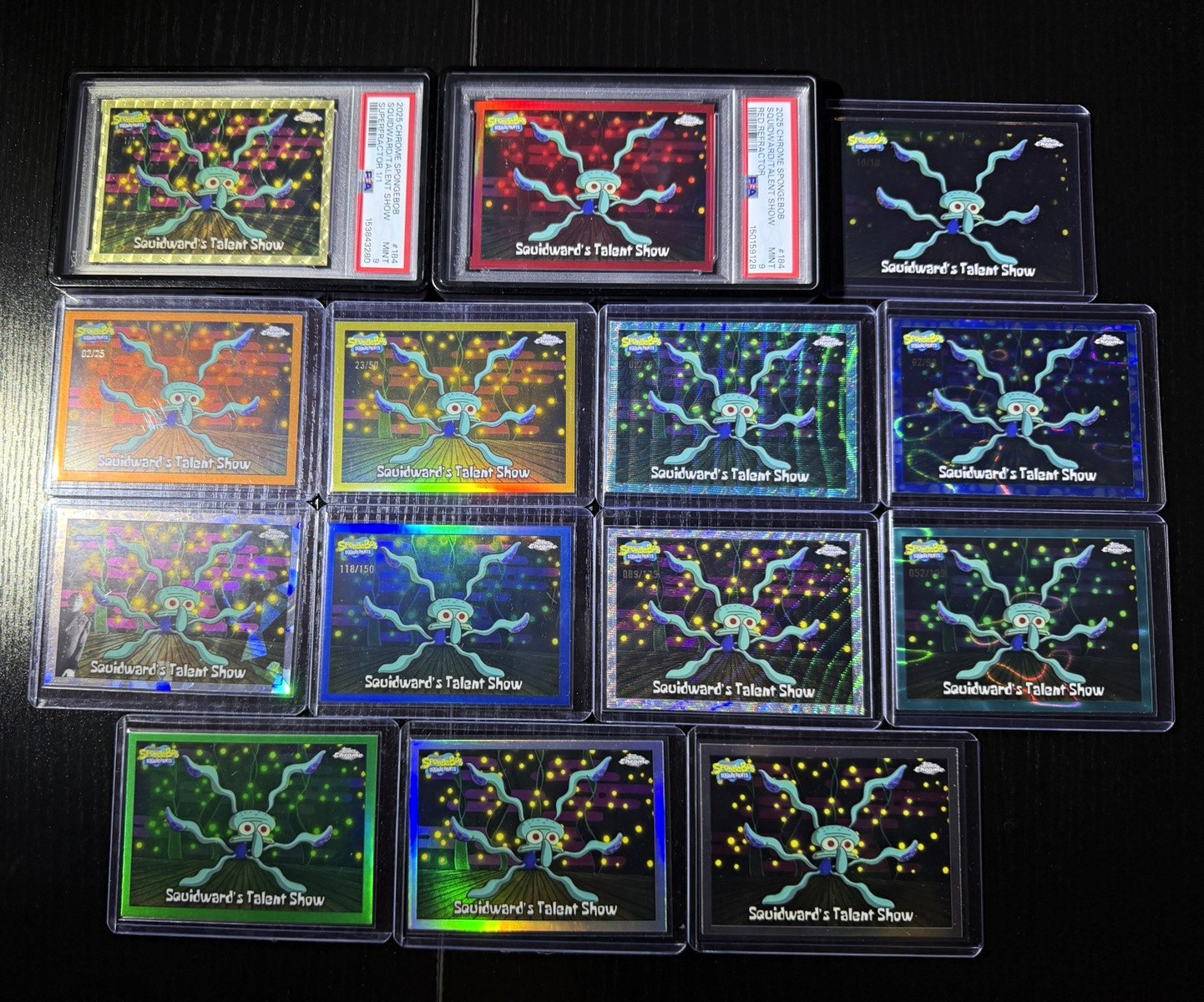 2025 Topps Chrome SpongeBob Squidward\'s Talent Show #184 Complete Chrome Rainbow