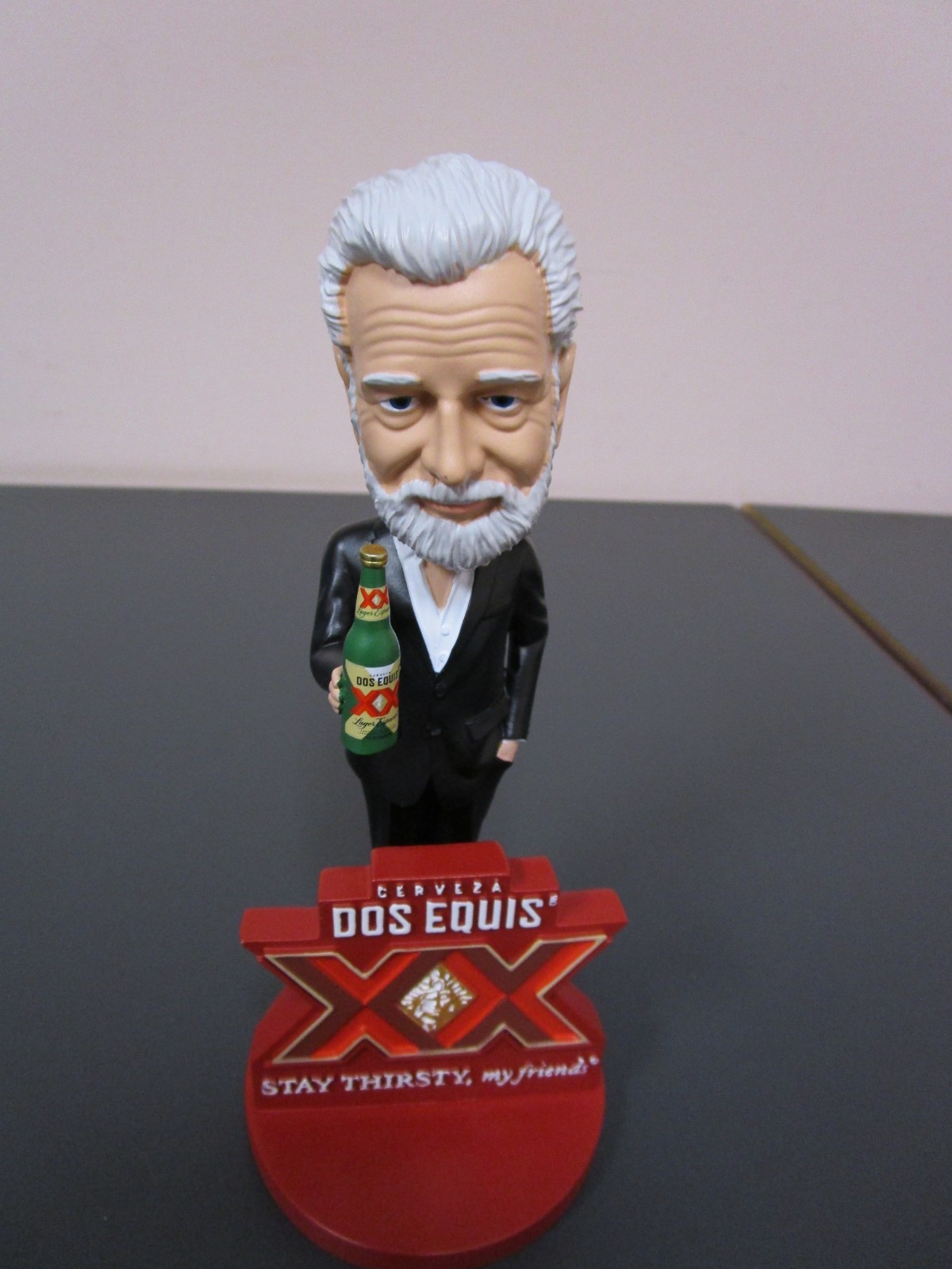 Dos Equis Jonathan Goldsmith Most Interesting Man Bobblehead 7” Bar Display